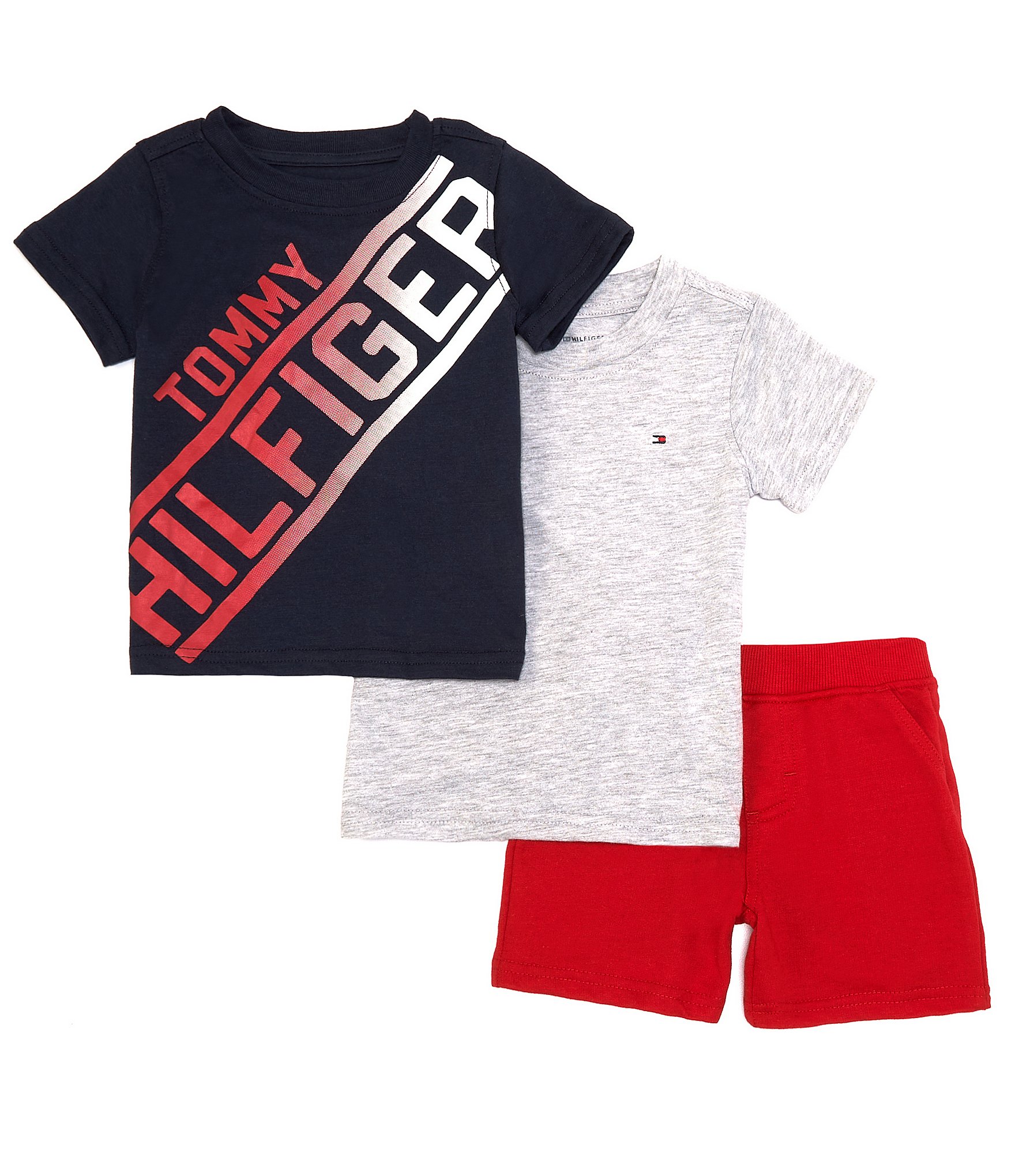 bandera Perder la paciencia Grave Tommy Hilfiger Baby Boys 12-24 Months Heathered Jersey Tee, Diagonal-Logo  Tee & French Terry Shorts 3-Piece Set | Dillard's