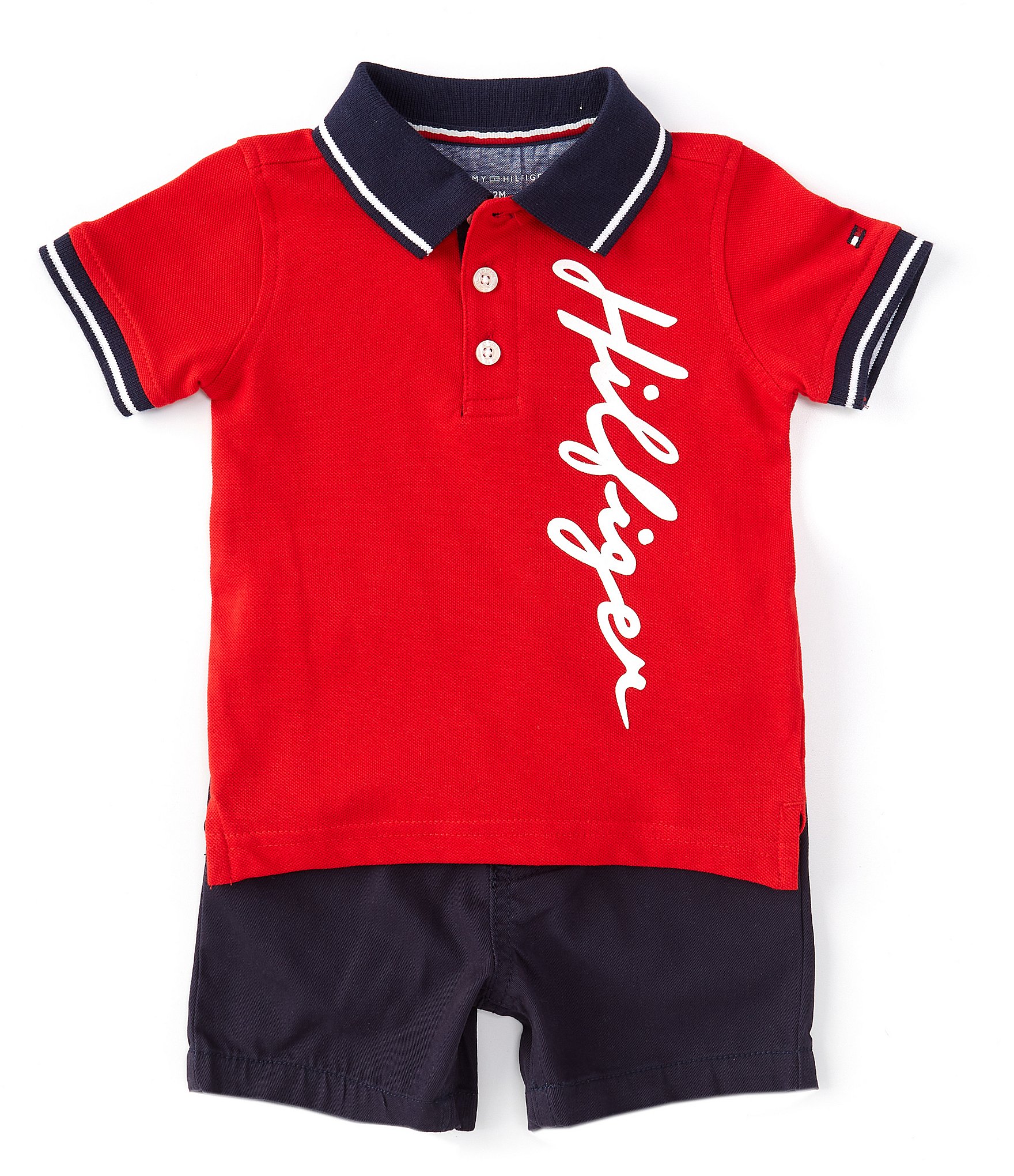 frustrerende computer teater Tommy Hilfiger Baby Boys 12-24 Months Short Sleeve Scripted-Logo Polo Shirt  & Solid Shorts Set | Dillard's