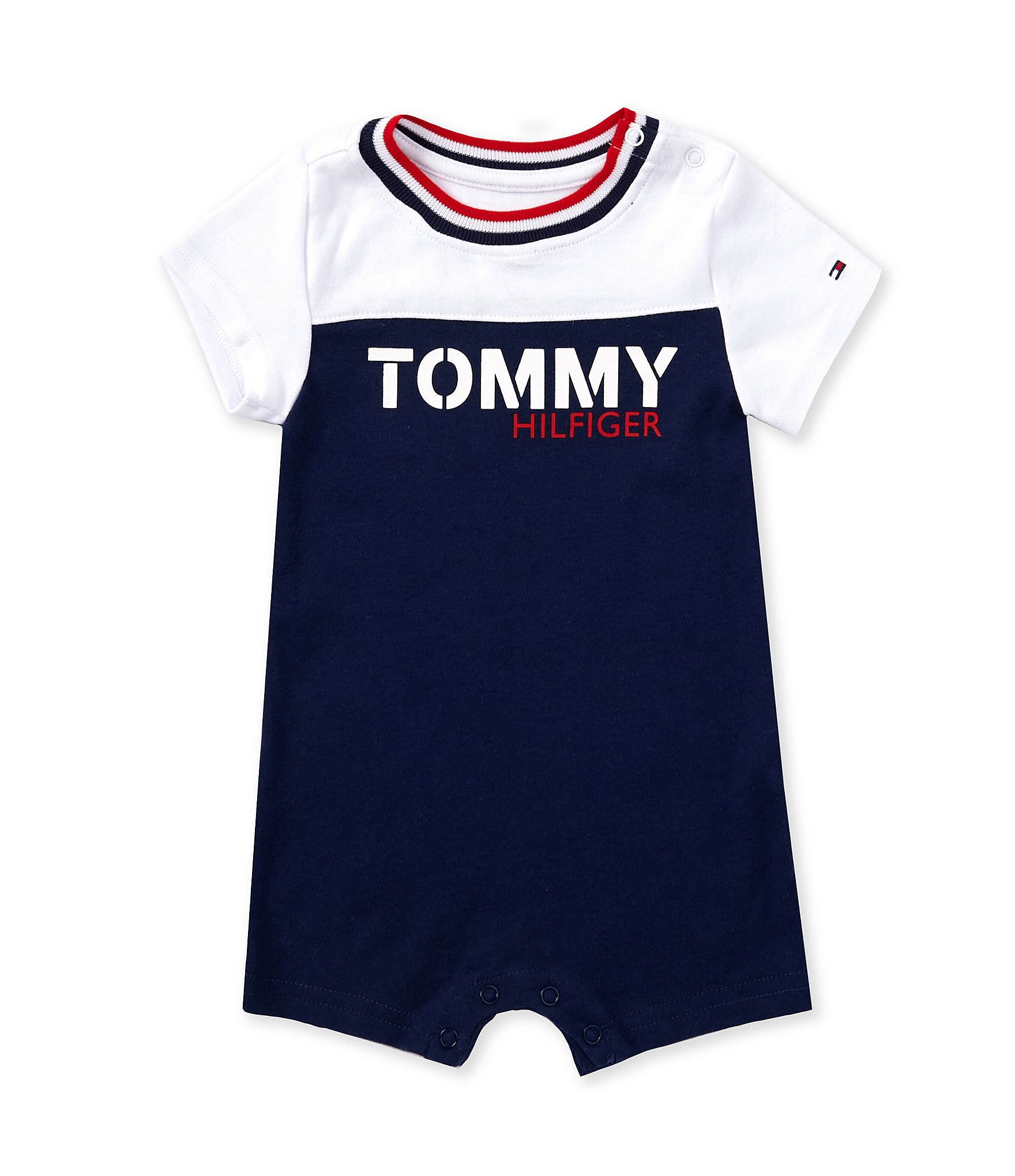 Tommy Hilfiger Baby Boys 3 9 Months Short Sleeve Color Block Shortall Dillard s