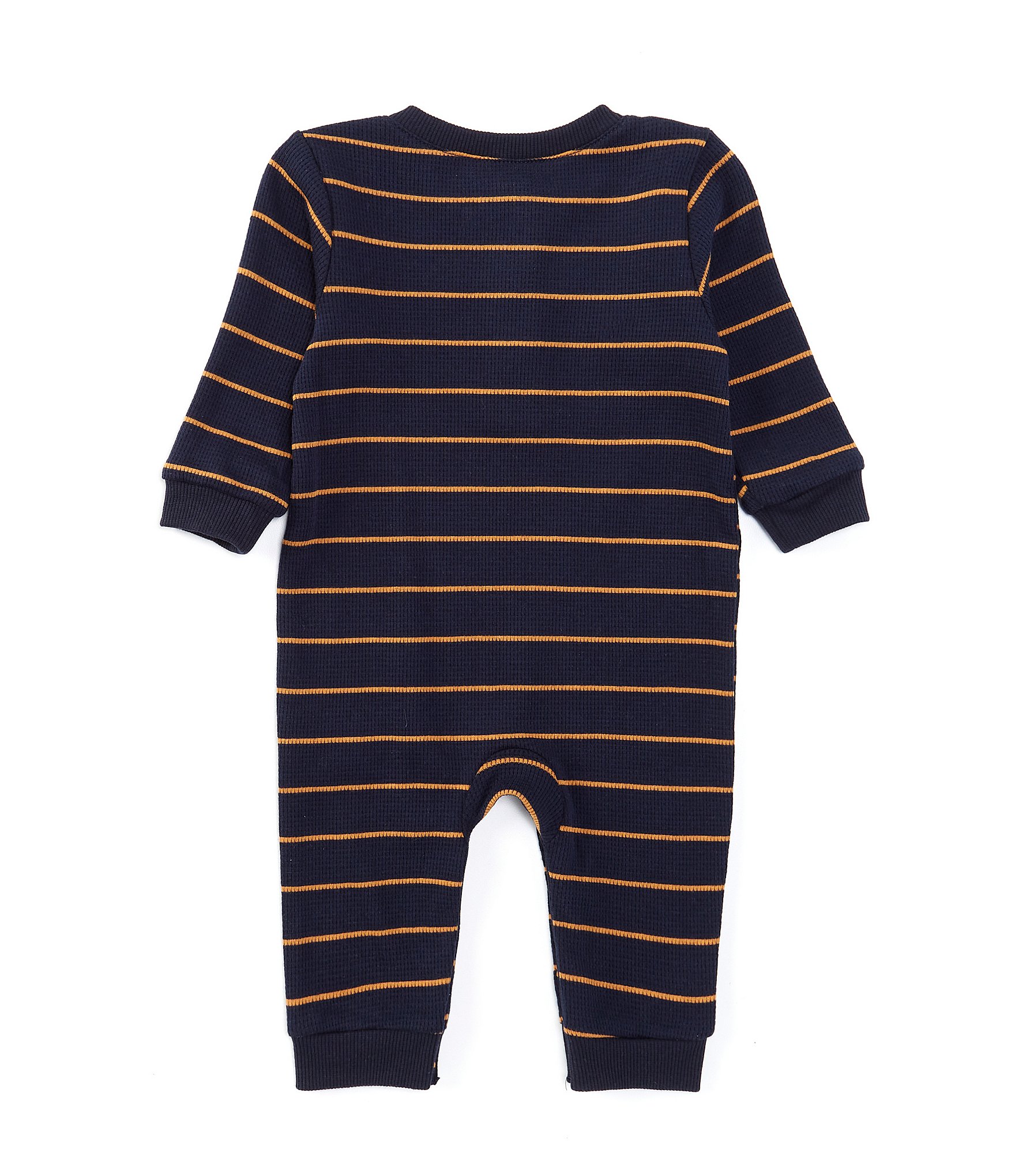 Tommy Hilfiger Baby Boys Newborn-9 Months Long-Sleeve Striped Textured-Thermal Coverall