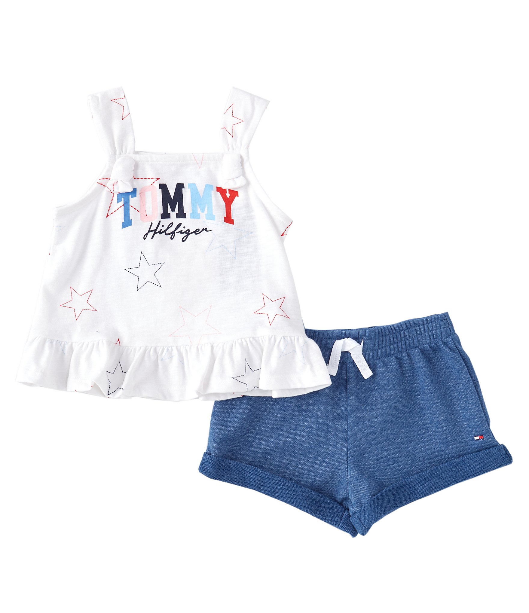 Indvending Pædagogik hvordan Tommy Hilfiger Baby Girls 12-24 Months Sleeveless Logo Tank Top & Solid  French Terry Shorts Set | Dillard's