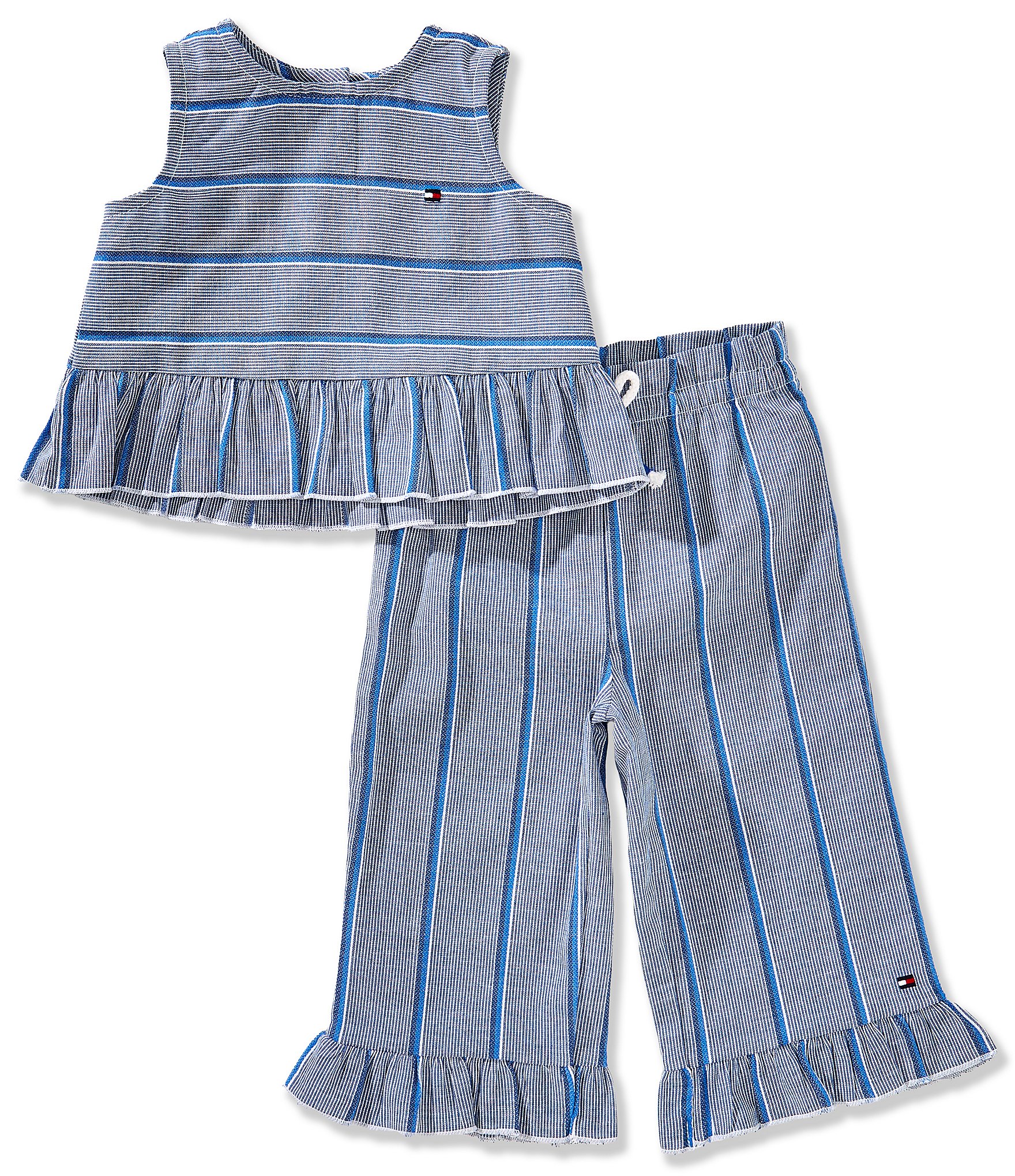 Tommy Hilfiger Baby Girls 12-24 Months Striped Woven Top & Pants Set ...