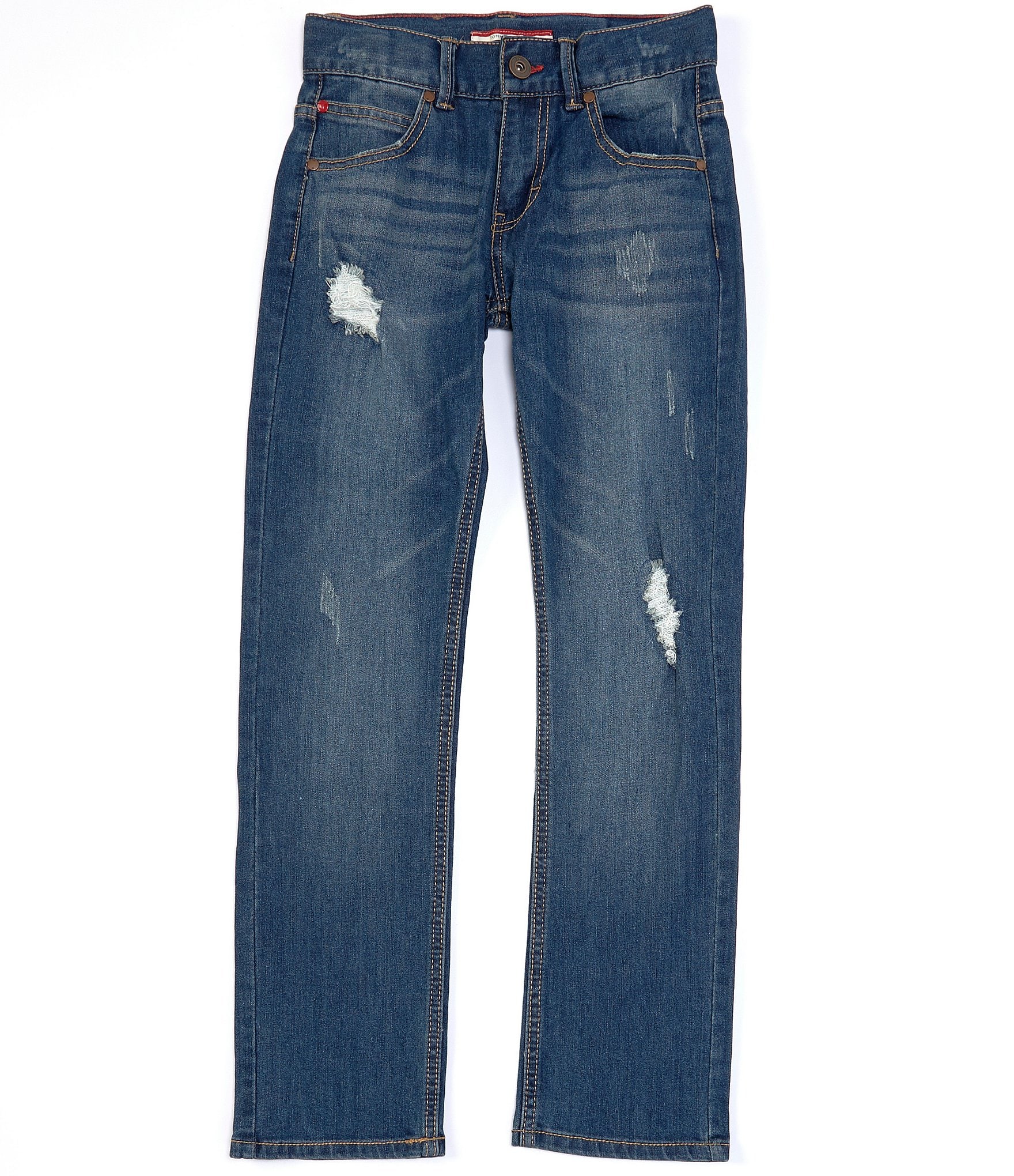 Tommy Hilfiger Big Boys 8-20 Destructed Straight-Fit Denim Jeans ...