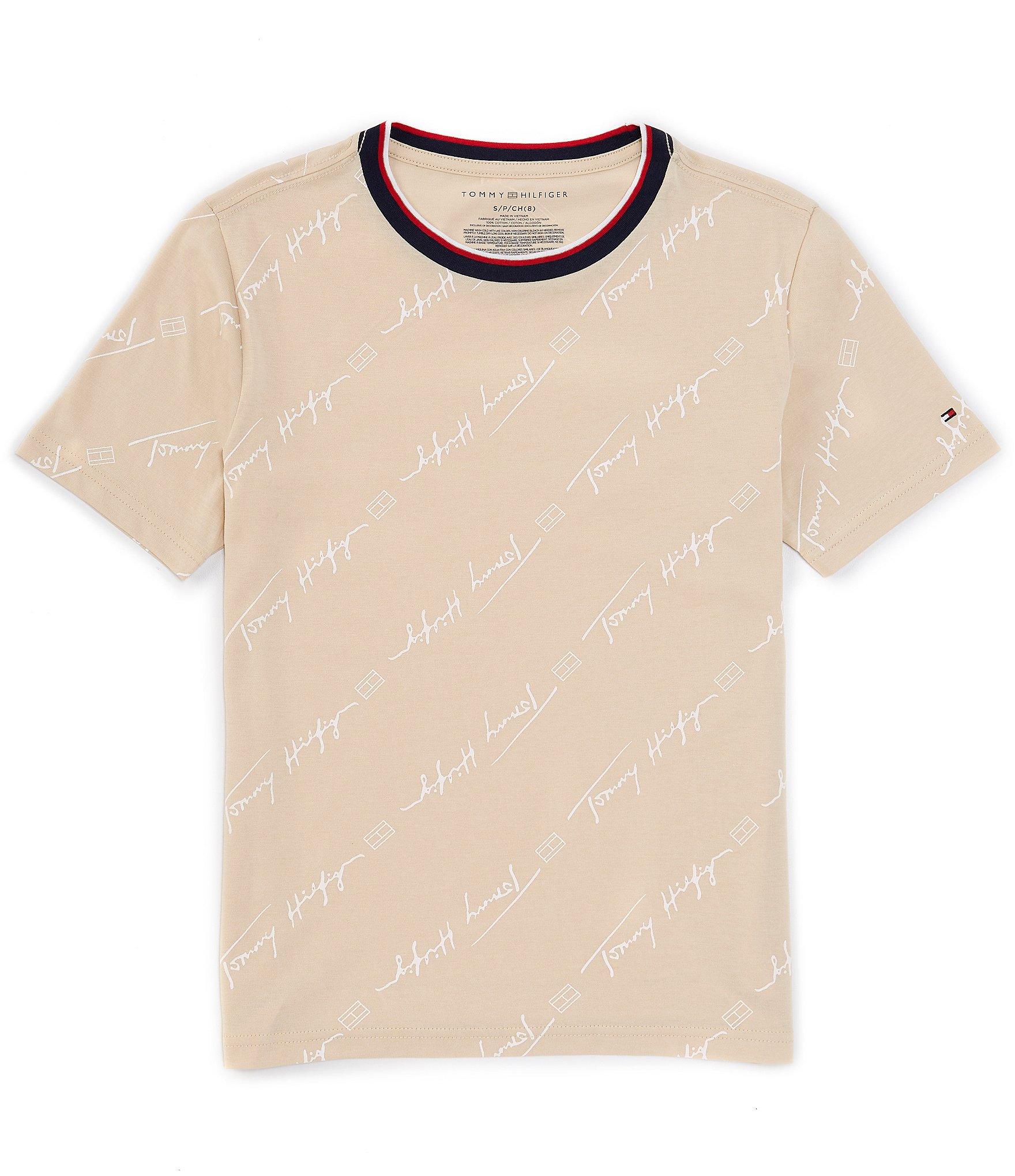 Tommy Hilfiger Big Boys 8-20 Short-Sleeve Allover-Scripted-Logo T-Shirt