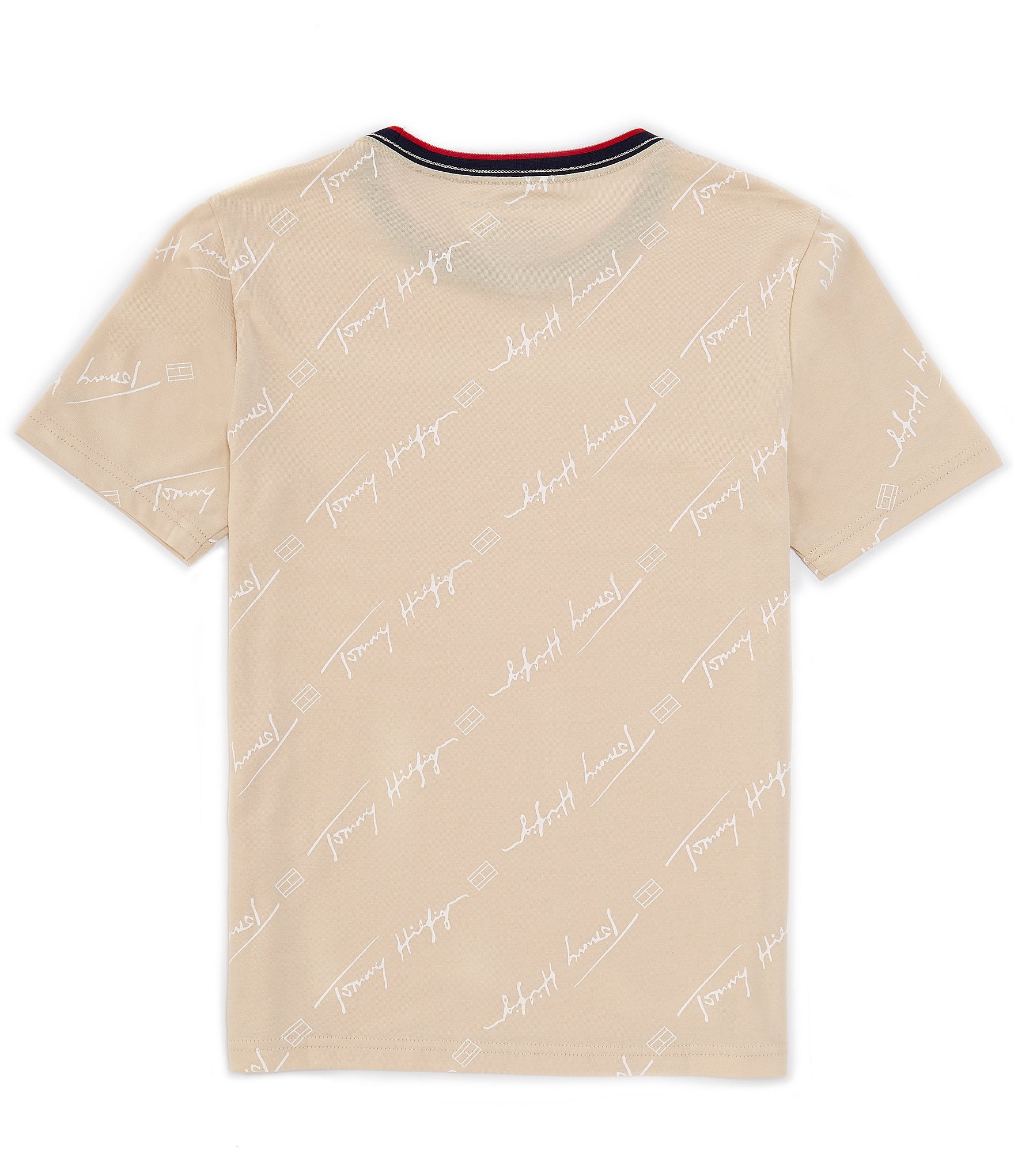 Tommy Hilfiger Big Boys 8-20 Short-Sleeve Allover-Scripted-Logo T-Shirt