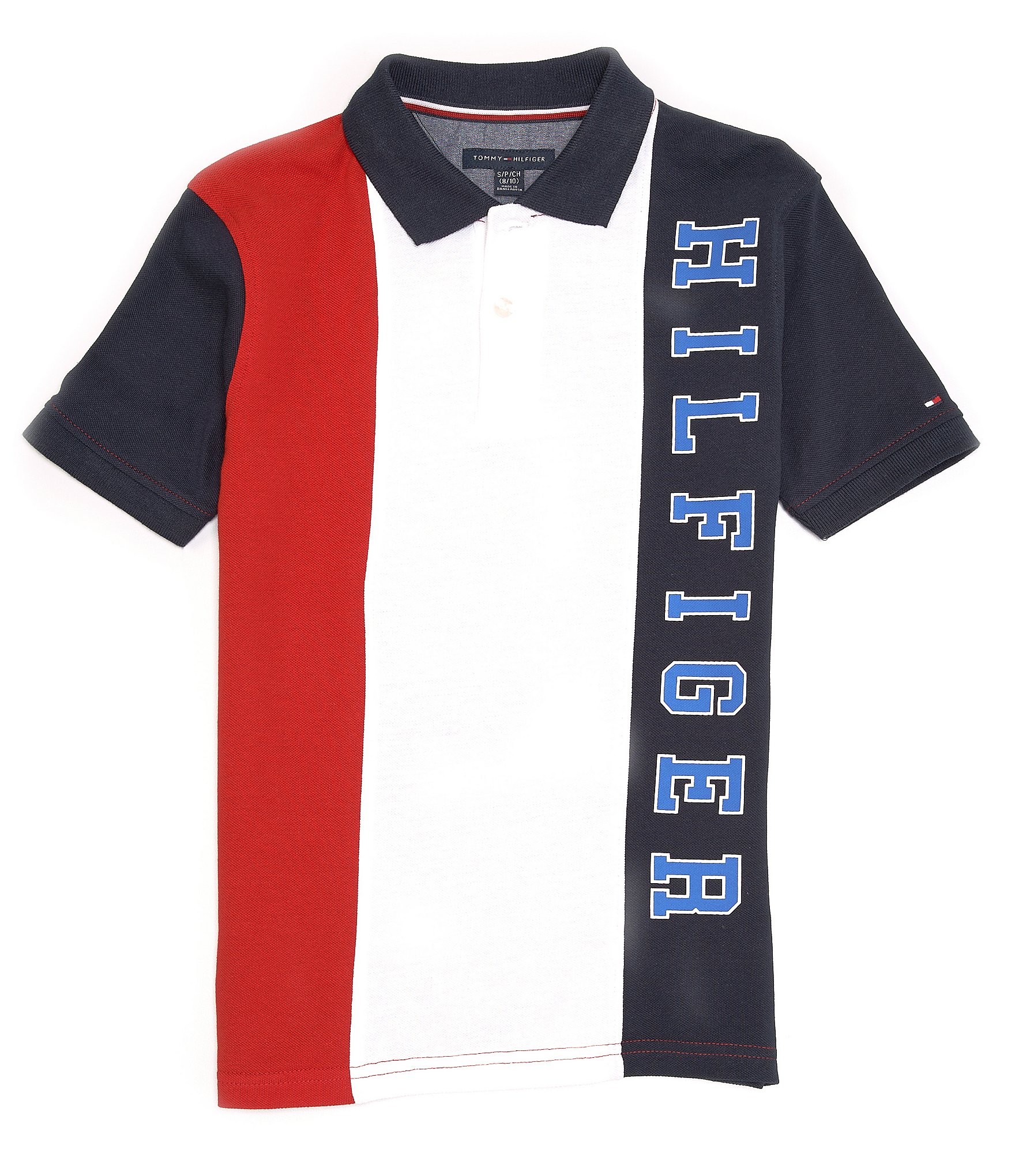Tommy Hilfiger Big Boys 8-20 Short Vertical Color Block/Logo Polo Shirt | Dillard's