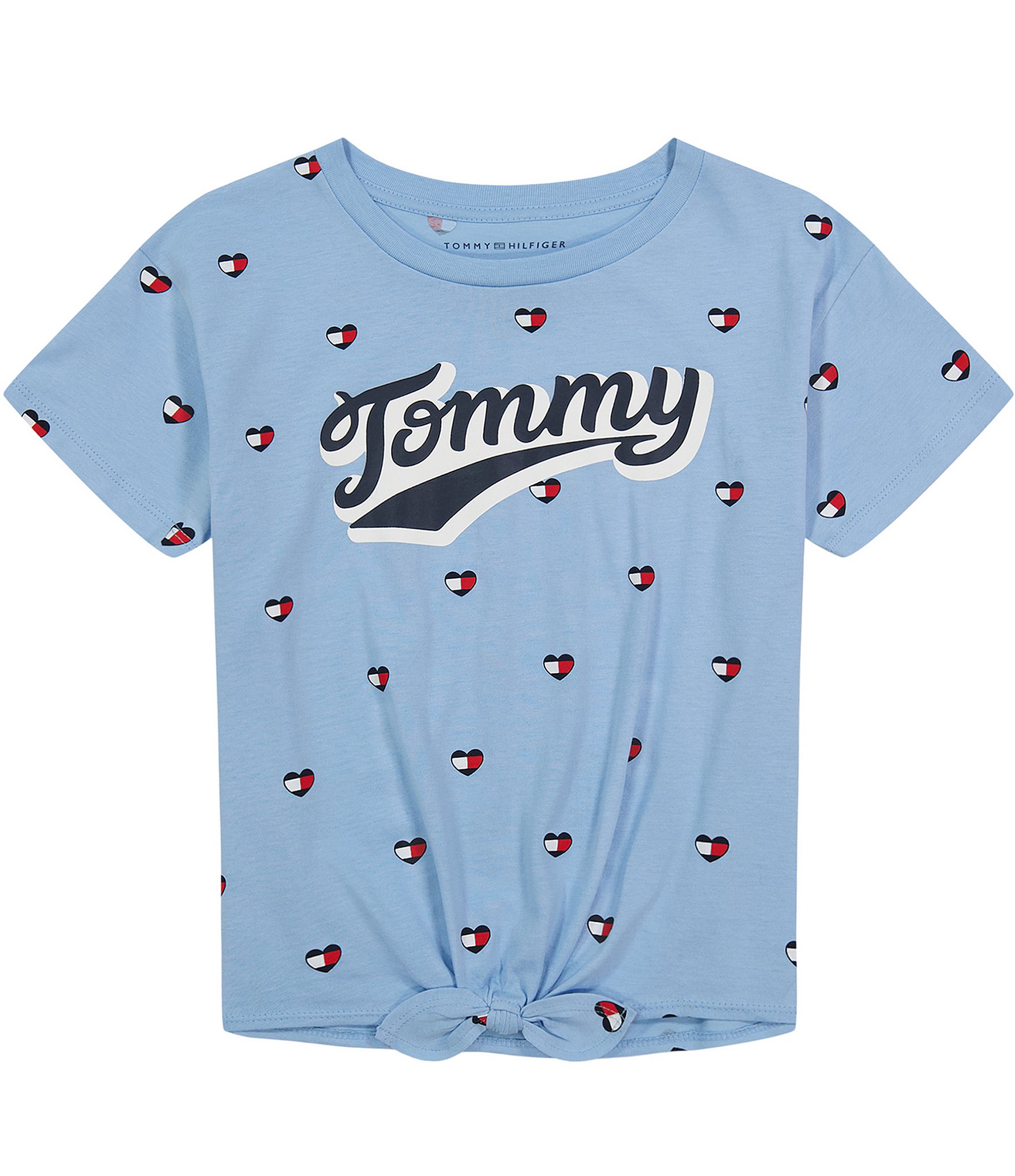 Tommy Hilfiger Big Front Heart T-Shirt Girls | 7-16 Dillard\'s Printed Tie Allover