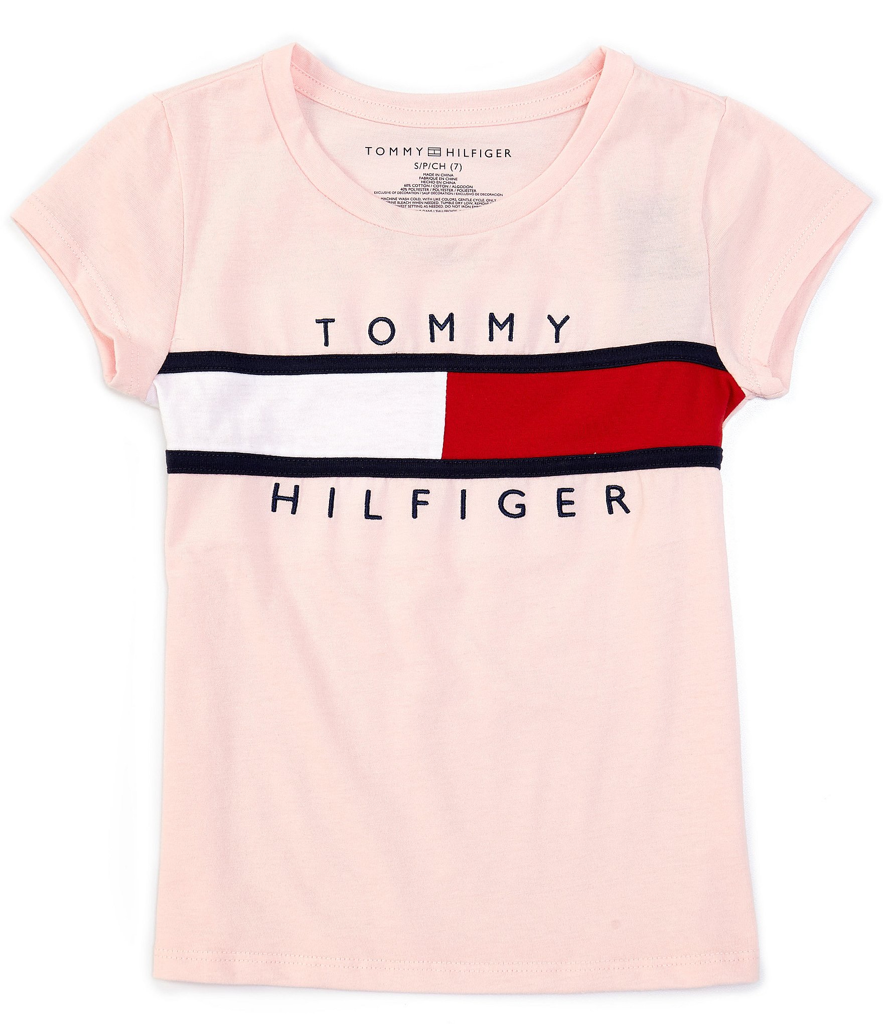 Tommy Hilfiger Big Girls 7-16 Short-Sleeve Pieced Flag Tee | Dillard's