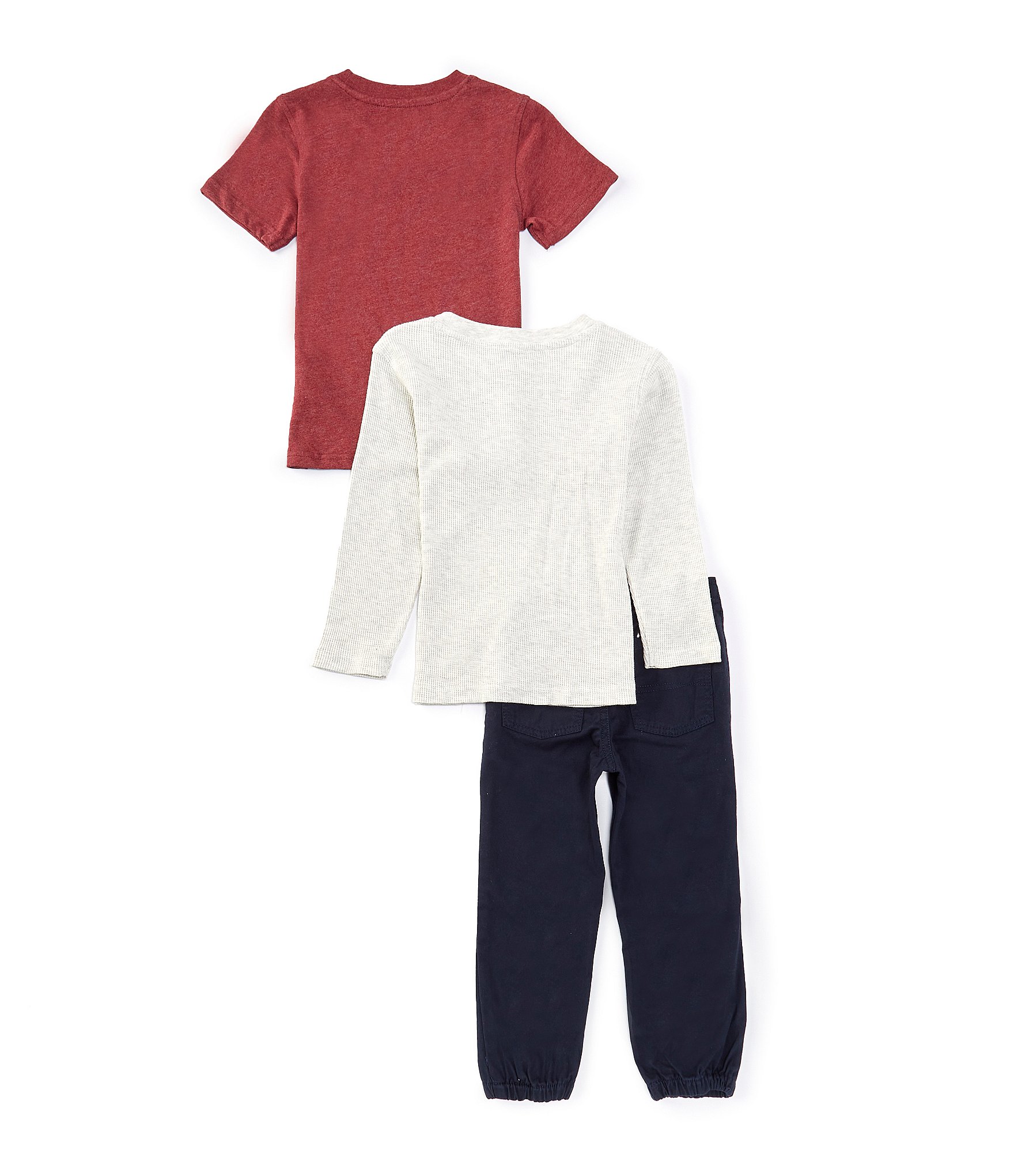 Tommy Hilfiger Little Boys 2T-4T Short Sleeve Graphic Logo T-Shirt & Top & Twill Joggers 3-Piece Set