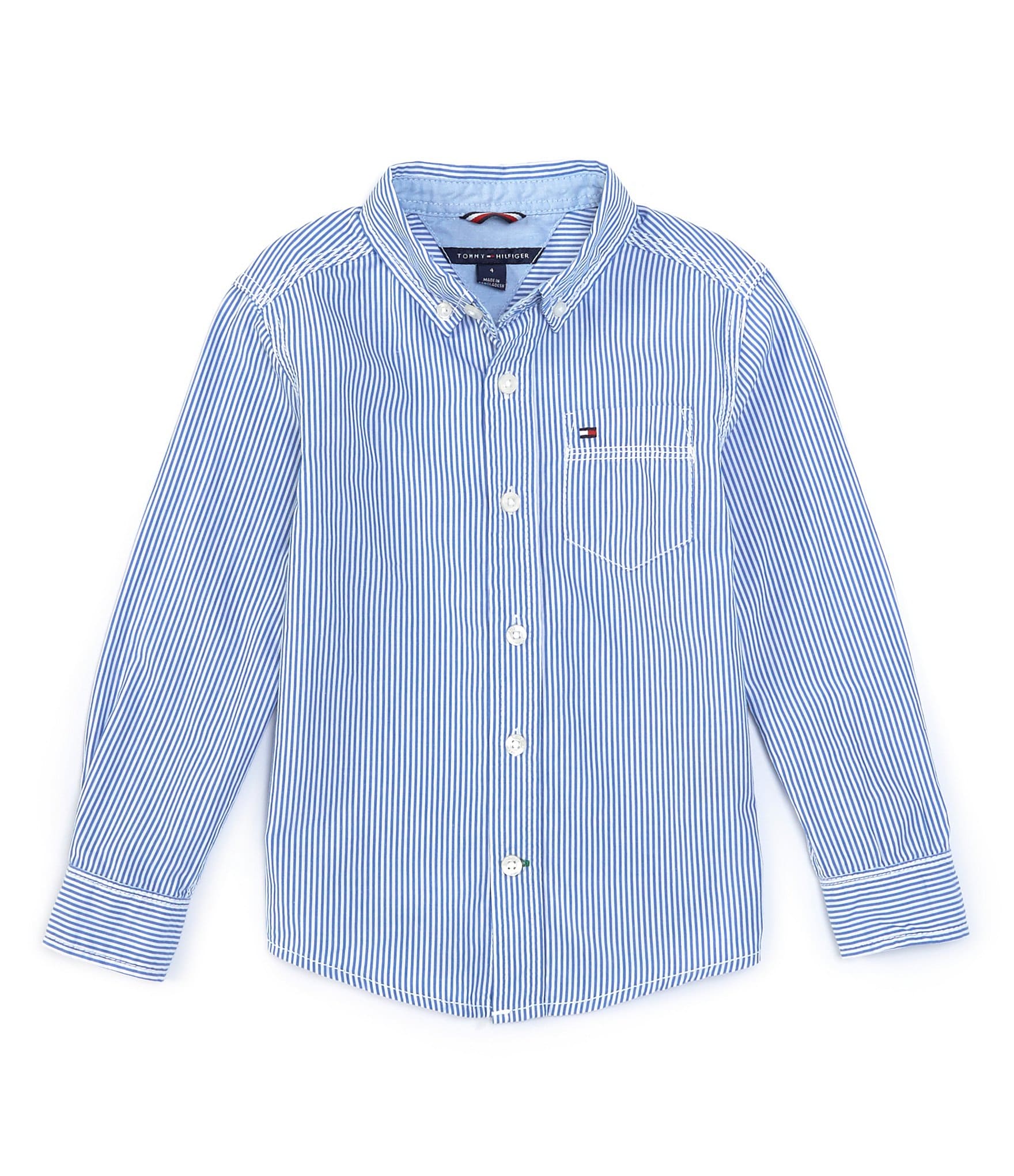 Tommy Hilfiger Little Boys 2T-7 Long-Sleeve Stripe Button-Front Shirt Dillard's