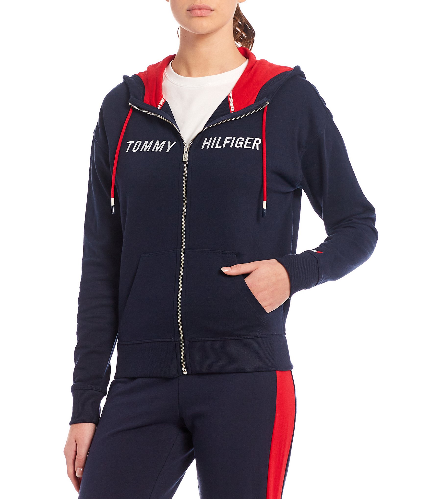 Verdienen Scully typist Tommy Hilfiger Sport French Terry Drop Shoulder Logo Full Zip Front Hoodie  Jacket | Dillard's