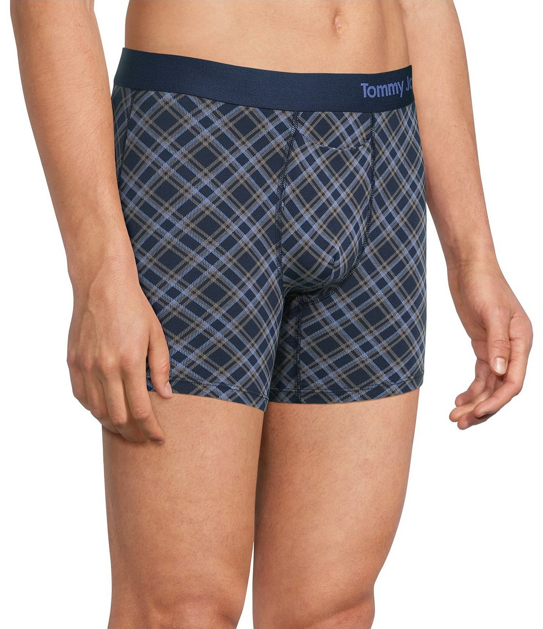 Tommy John Cool Cotton 4#double; Inseam Plaid Briefs