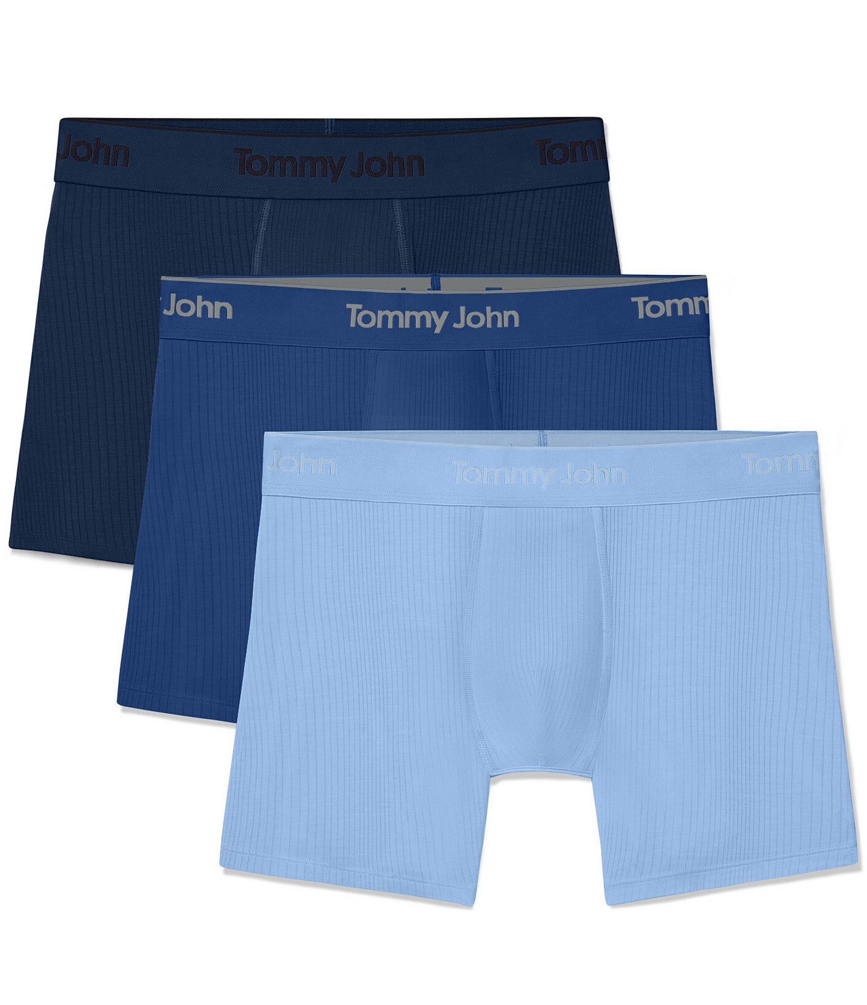 Tommy John Second Skin Lux Rib 4#double;Inseam Boxer Briefs 3-Pack