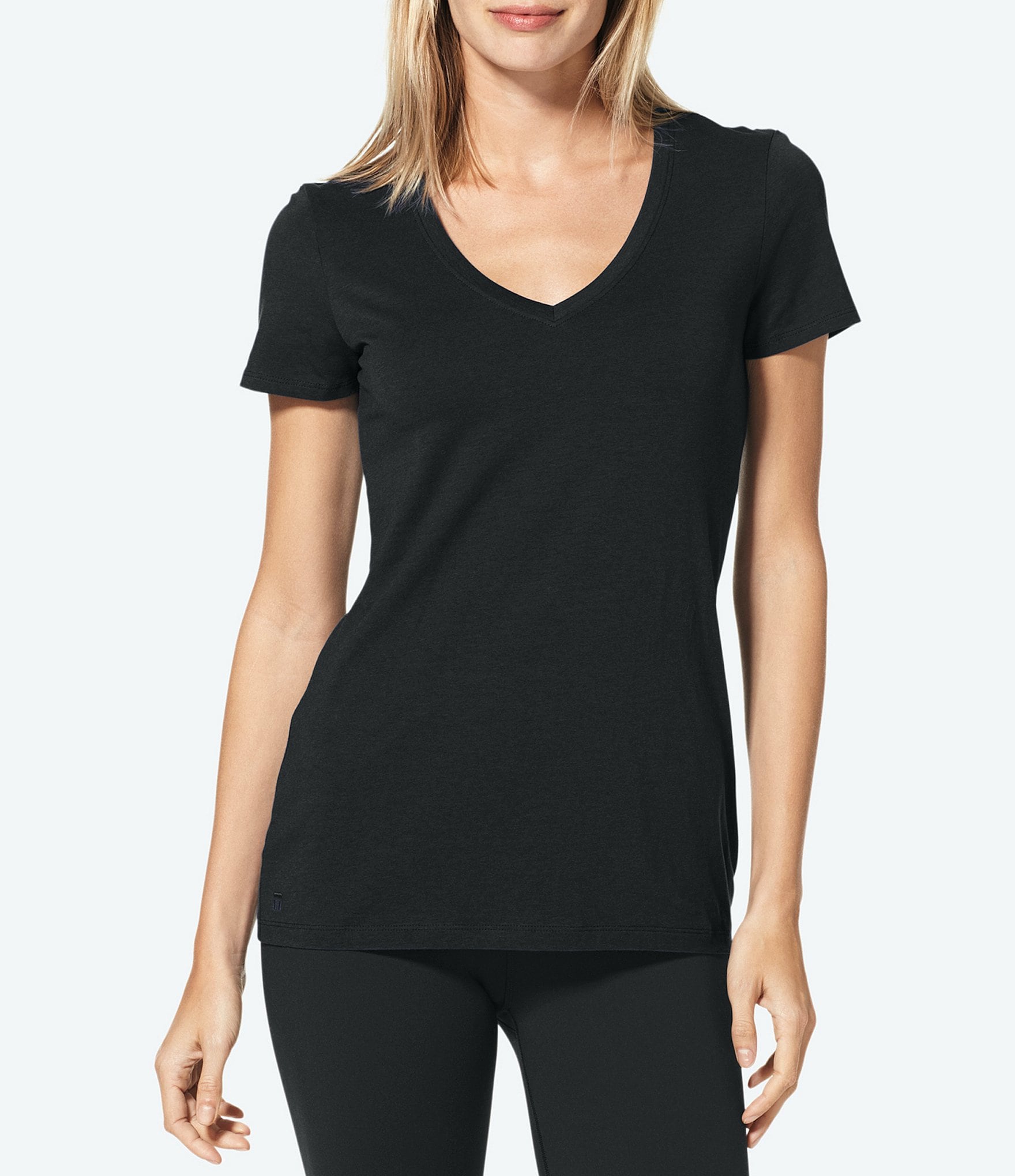 Market & Spruce Pima Cotton V-Neck T-Shirt Womens Large Short