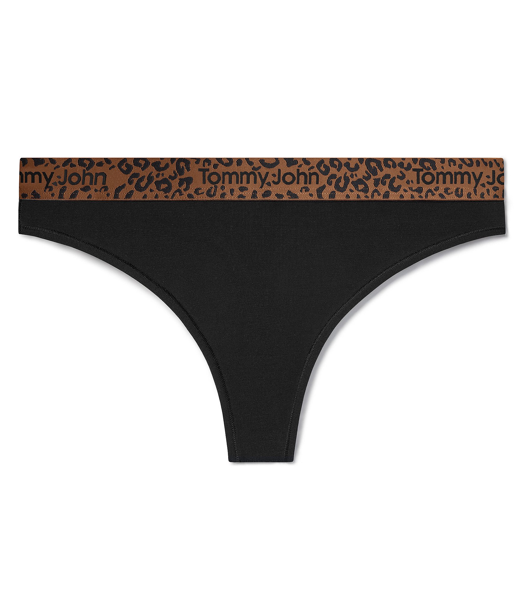 Tommy John Second Skin Solid With Leopard Print Thong