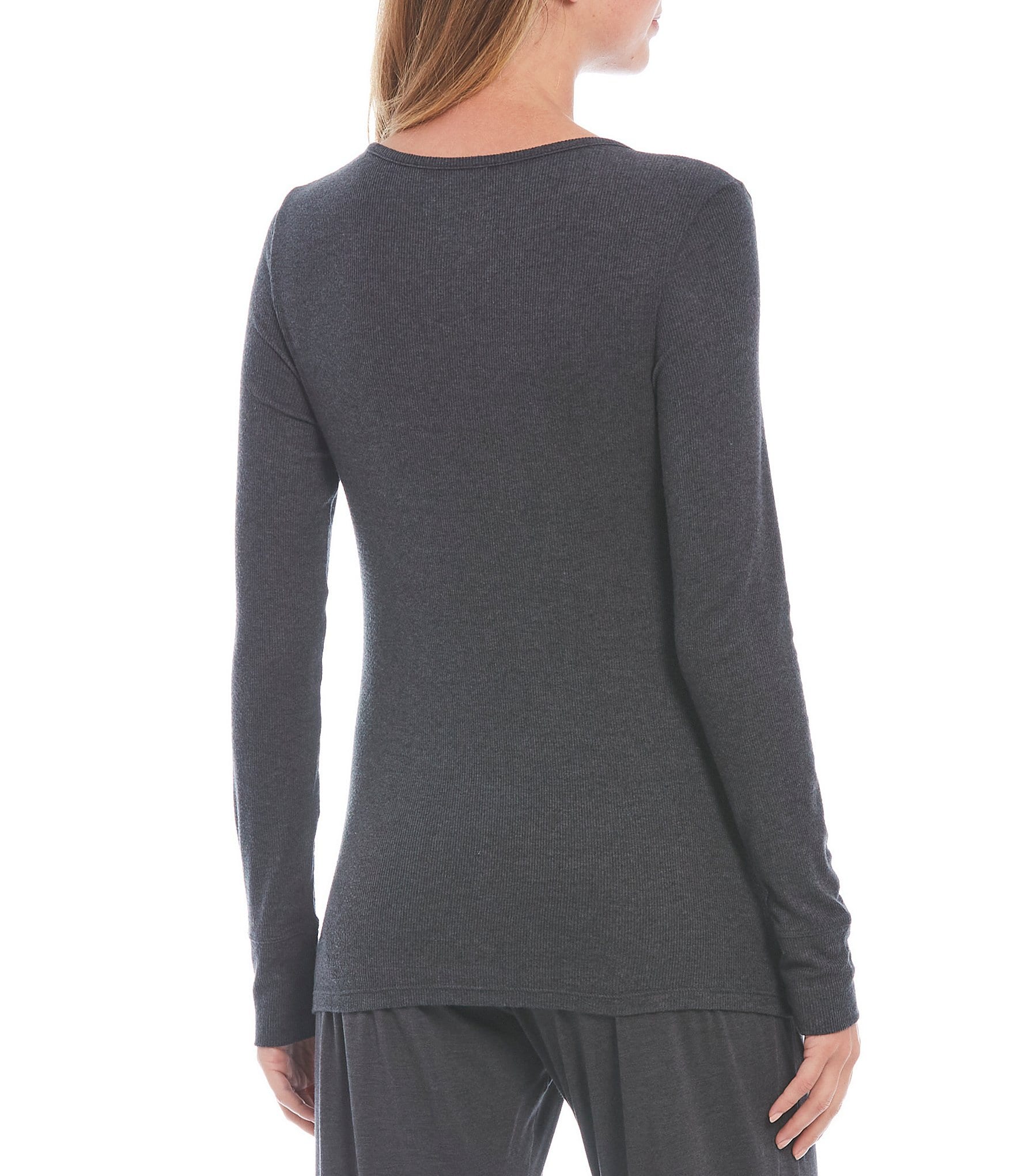 Tommy John Solid Long Sleeve Henley Neck Coordinating Lounge Top