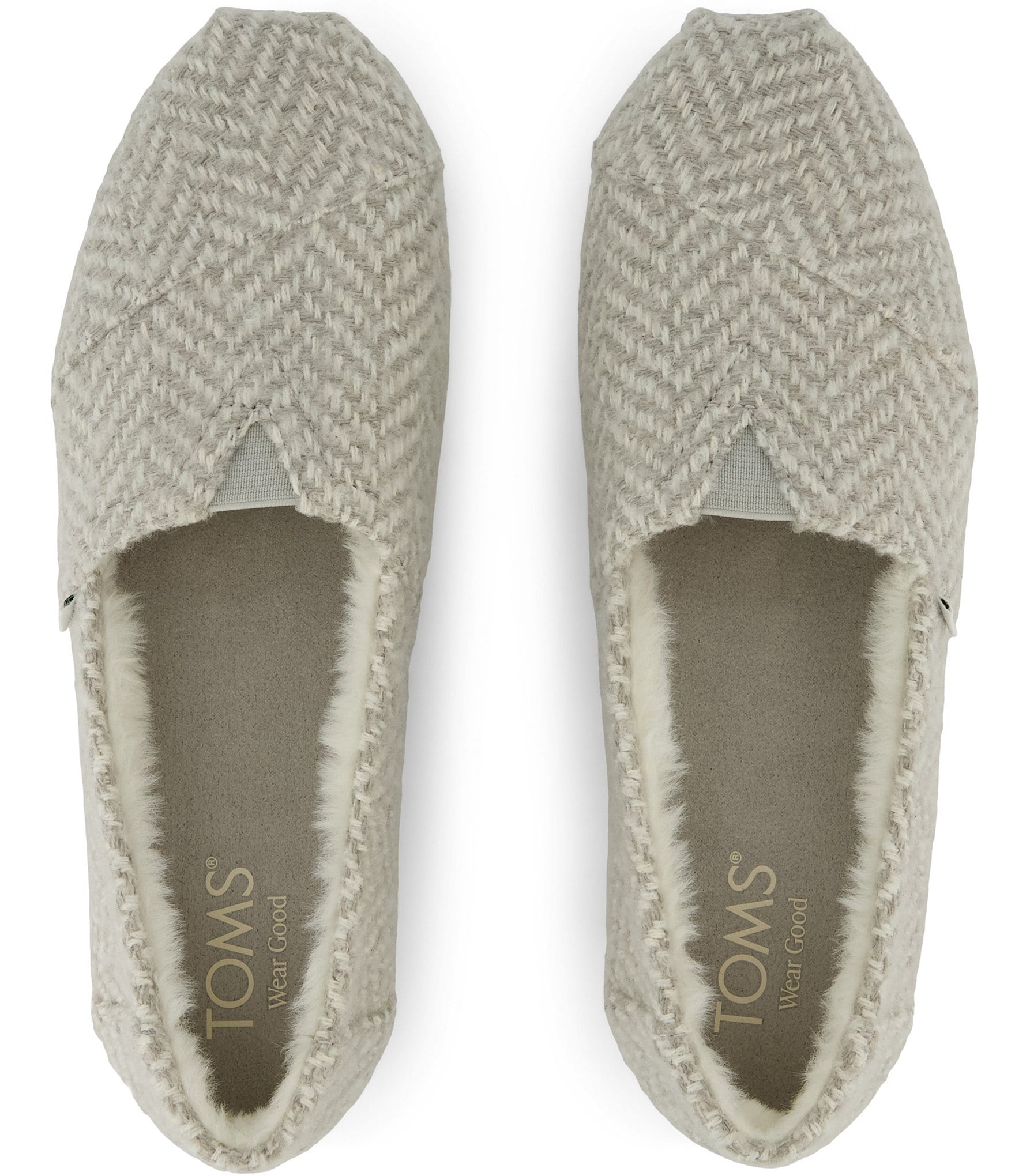 TOMS Alpargata Cozy Herringbone Faur Fur Lined Slip On Loafers