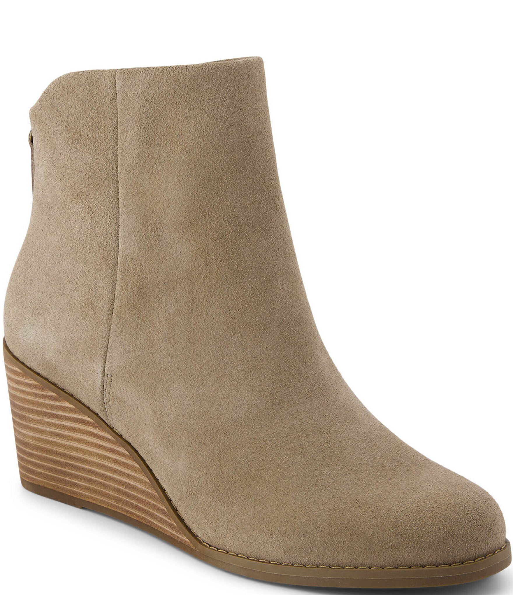 TOMS Casey Suede Wedge Booties | Dillard's