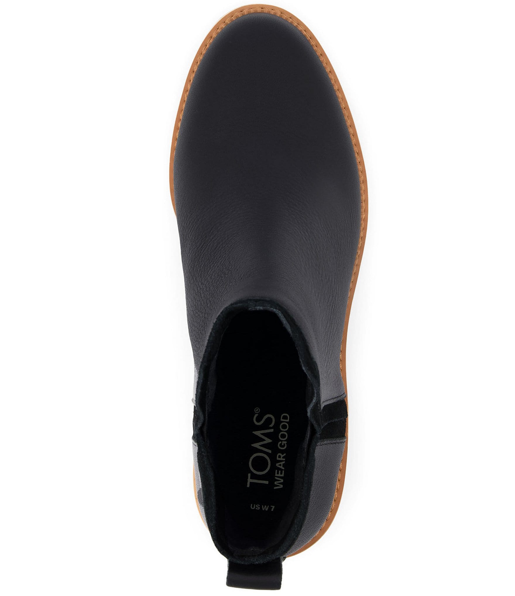 TOMS Hailey Water Resistant Leather Block Heel Booties