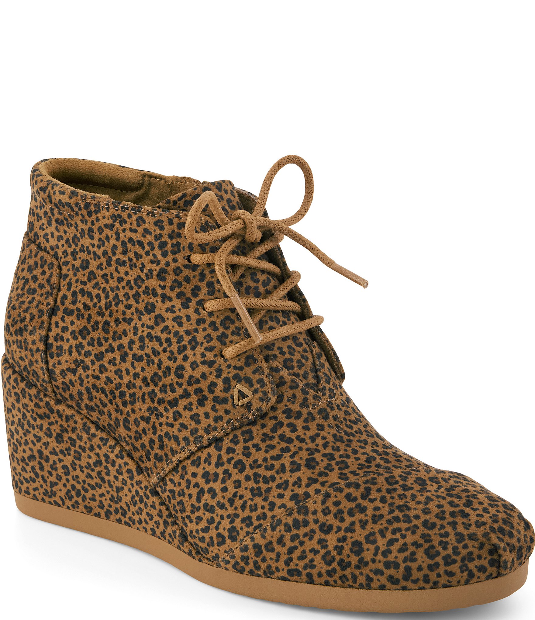 TOMS Women's Leopard Print Desert Wedge Plus Booties