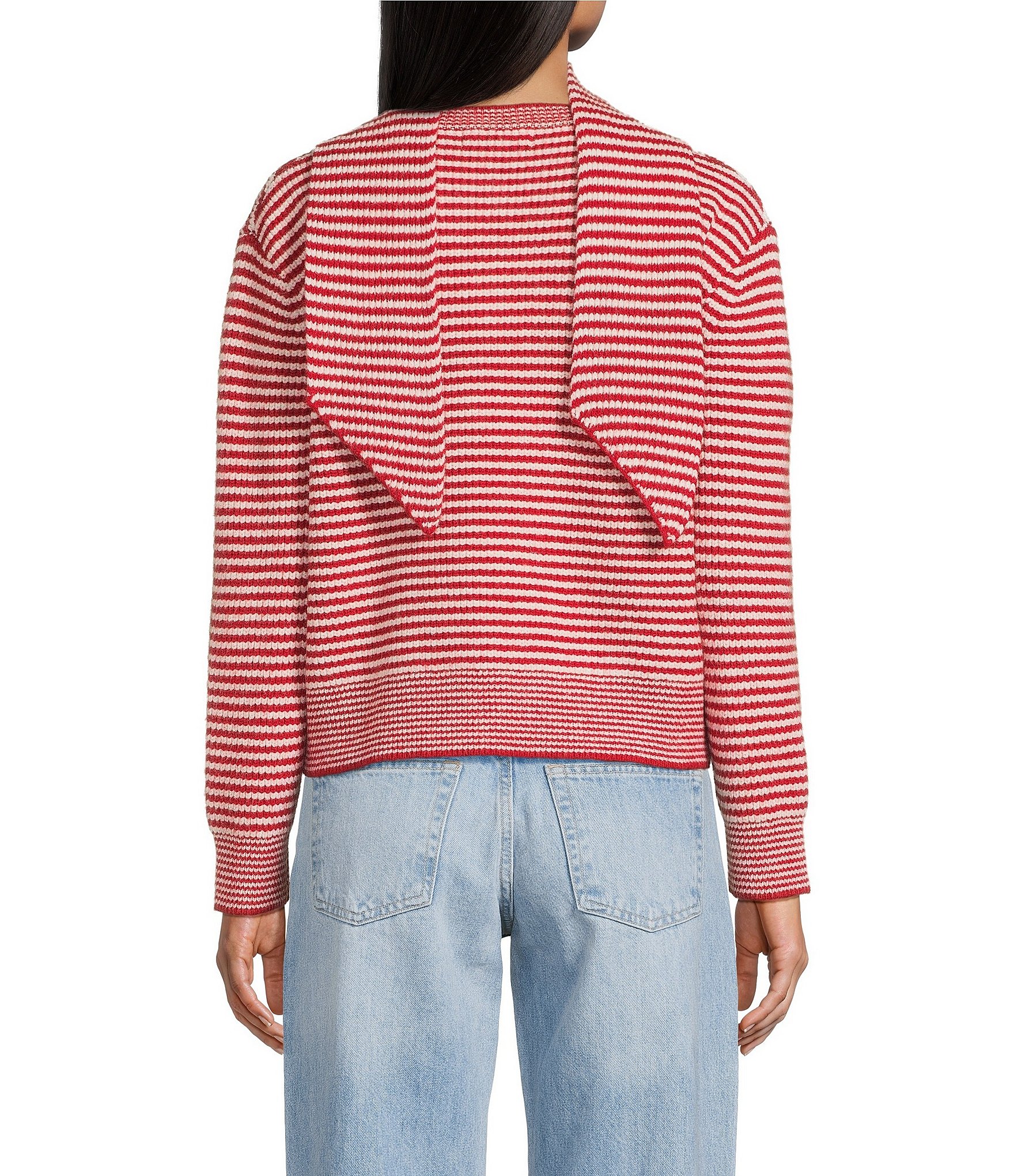 TOPSHOP Long Sleeve Scarf Stripe Cardigan