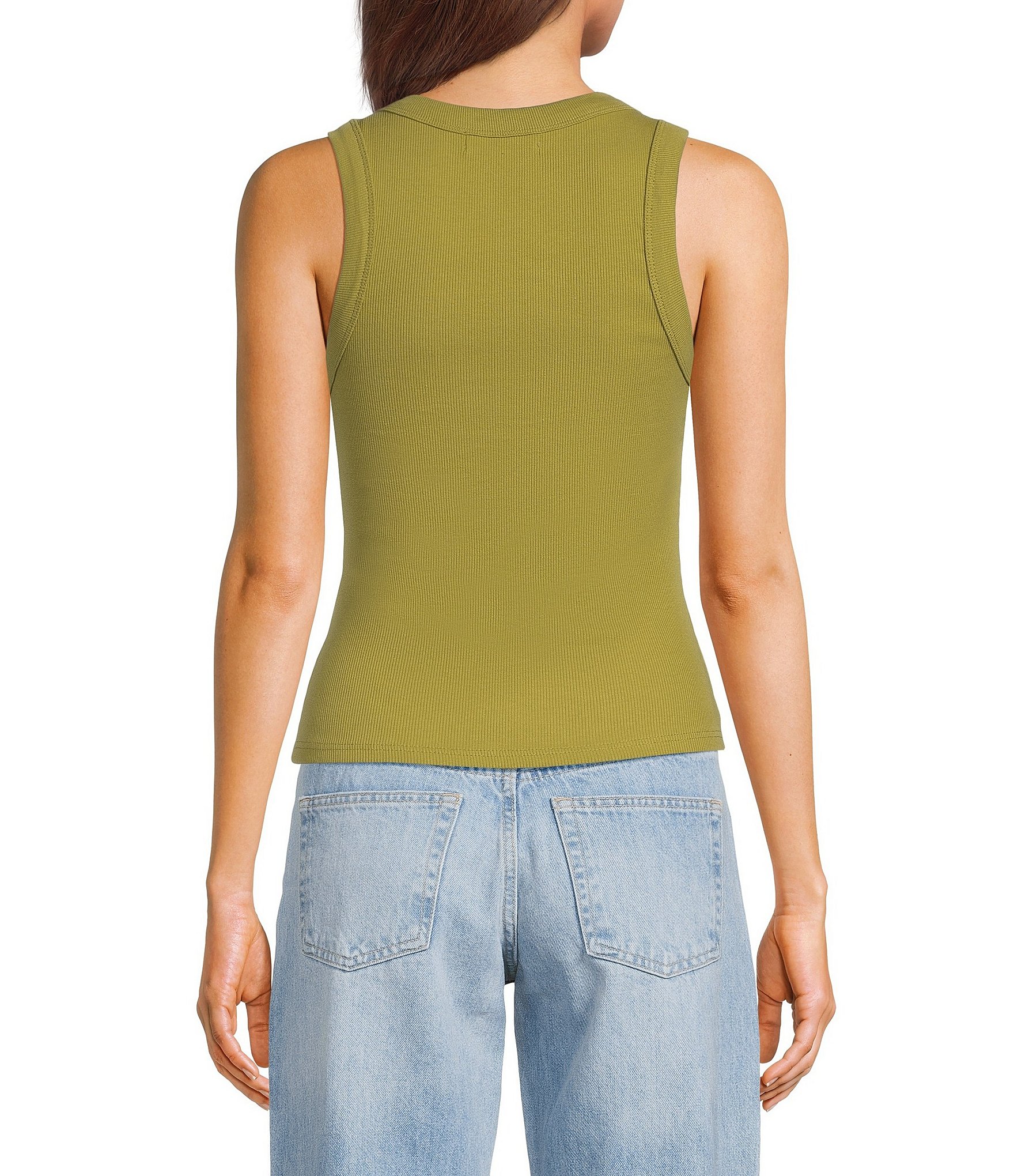 TOPSHOP Ribbed Knit Racerback Tank Top