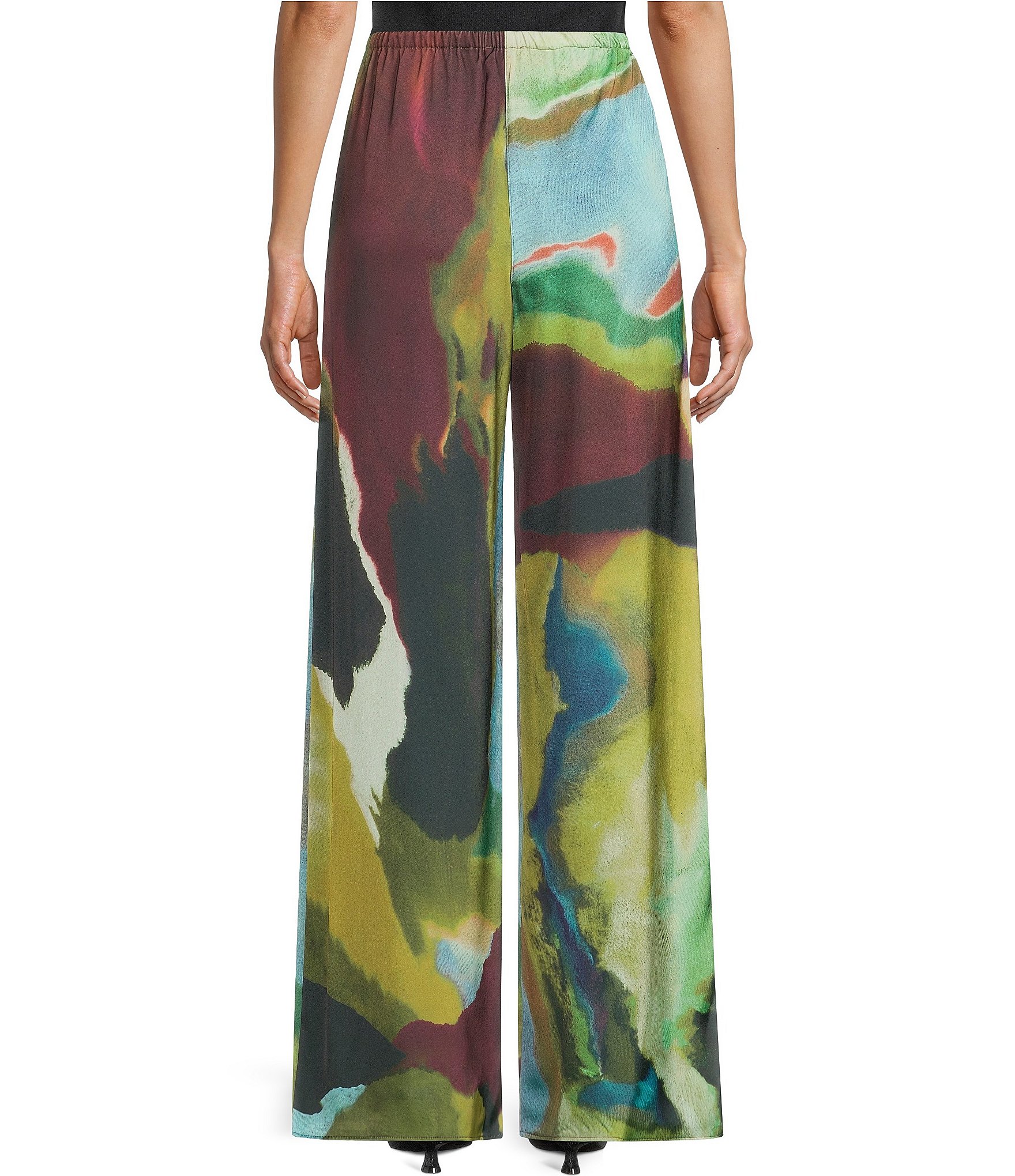 TOPSHOP Satin Printed Drawstring Trousers