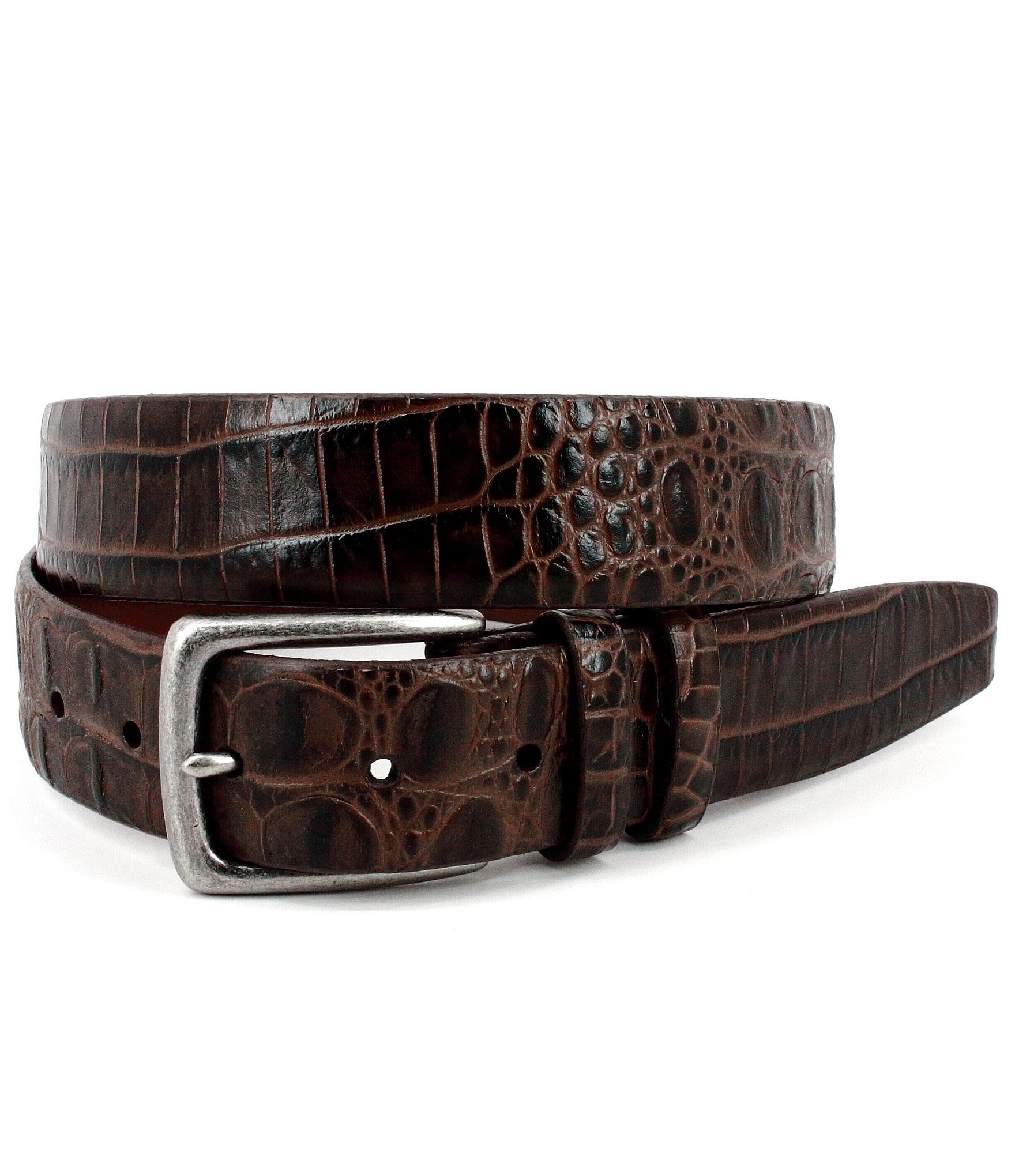 Torino Leather Company Embossed Hornback Croc Belt