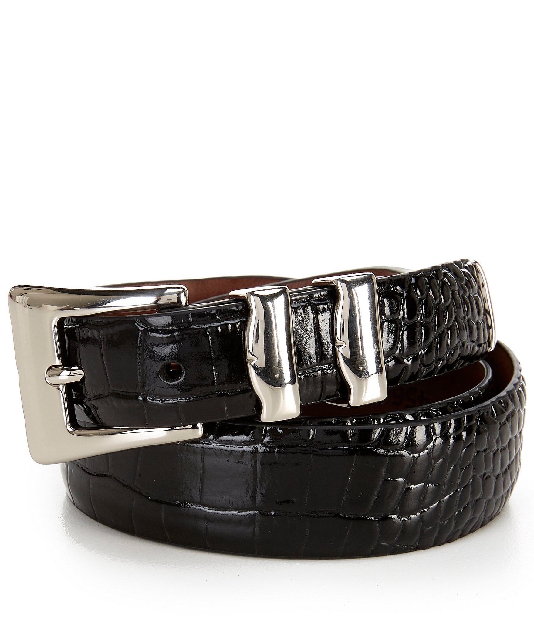 Torino 35mm Italian Woven Stretch Leather Belt - Black
