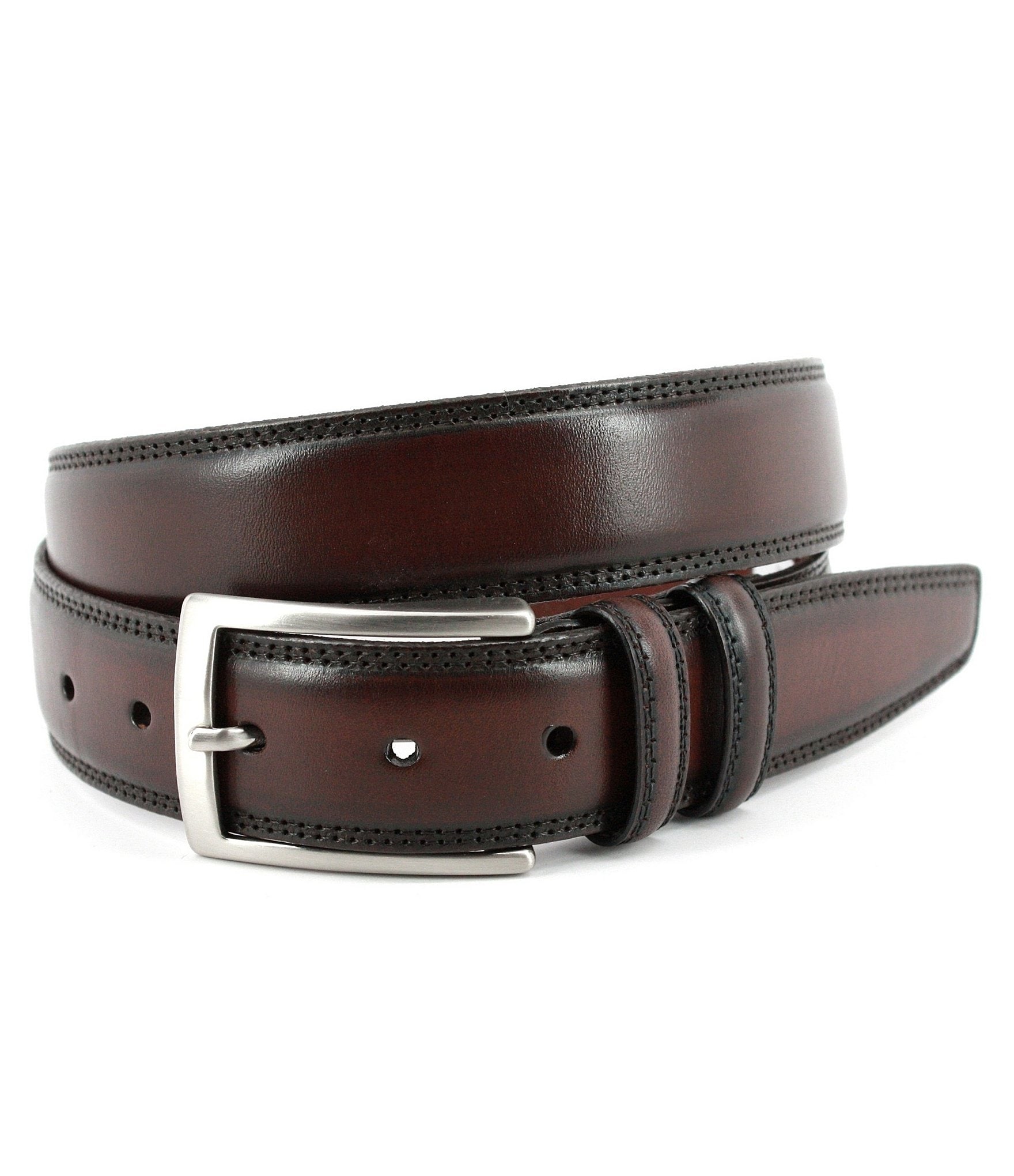 Torino Leather Company Italian Hand Burnished Calf Leather Belt