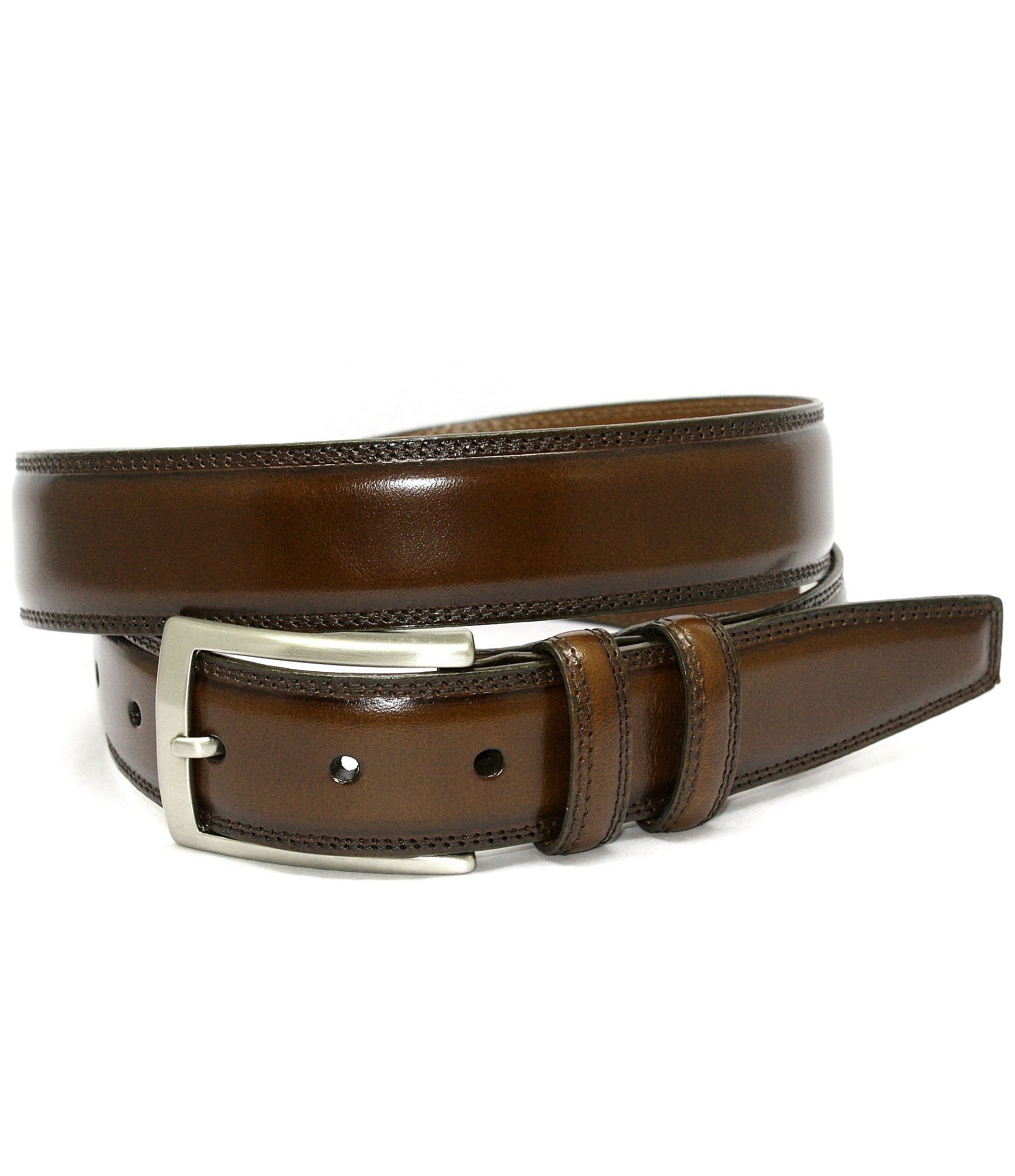 Torino Leather Company Italian Hand Burnished Calf Leather Belt