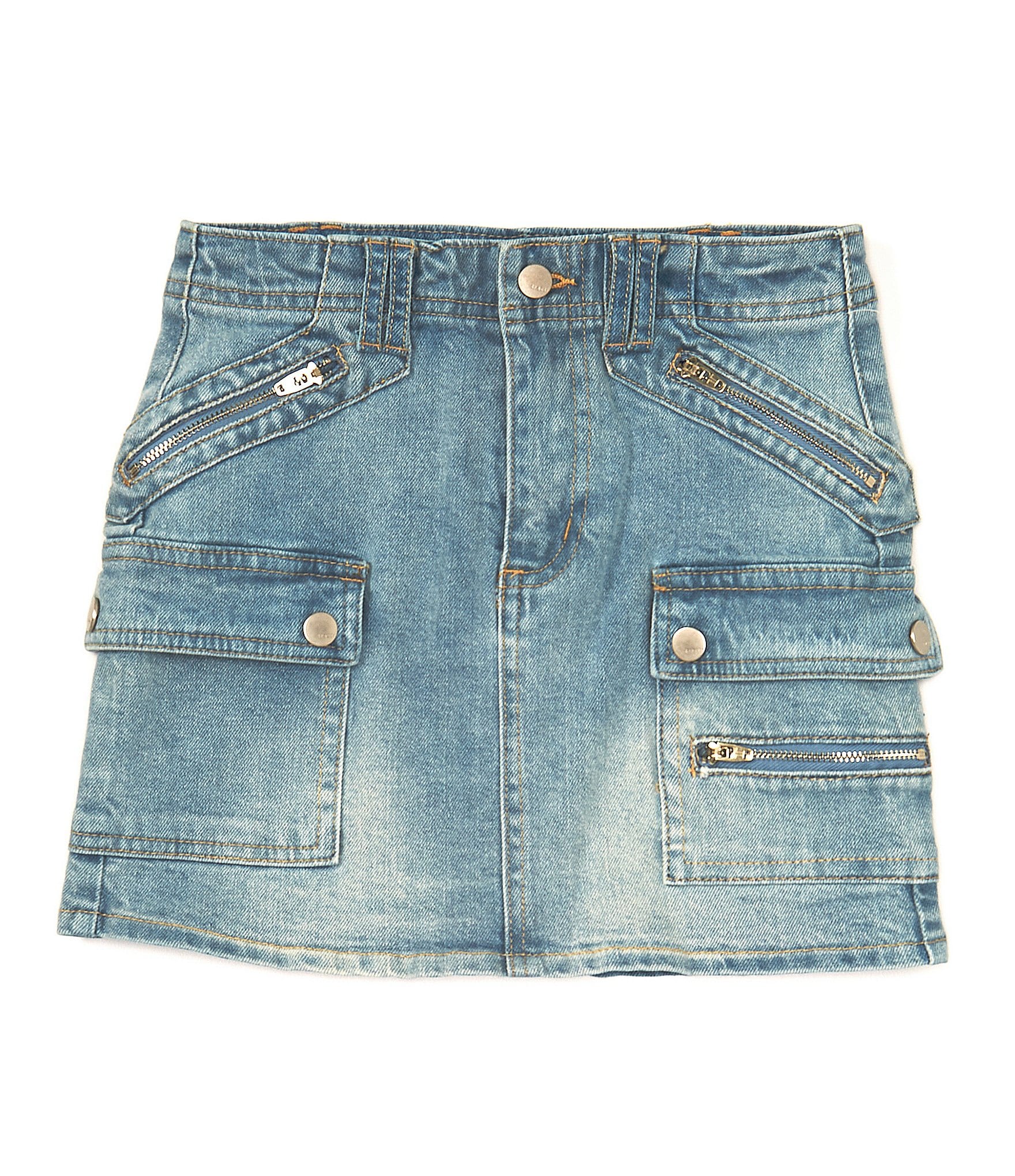 Tractr Big Girls 7-16 Cargo Pocket Denim Skirt | Dillard's