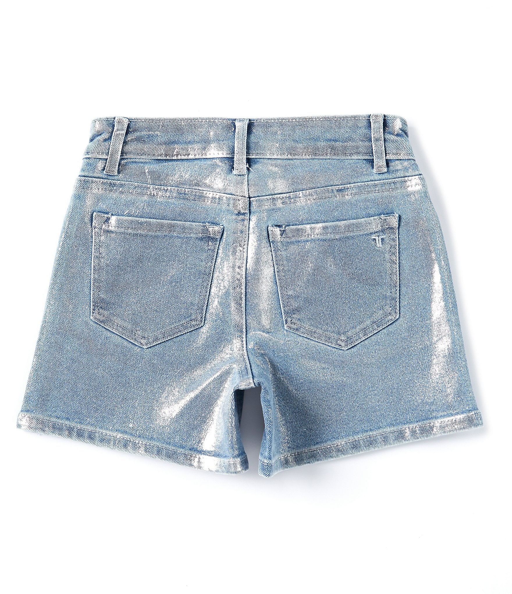 Tractr Big Girls 7-16 Denim Metallic Shorts