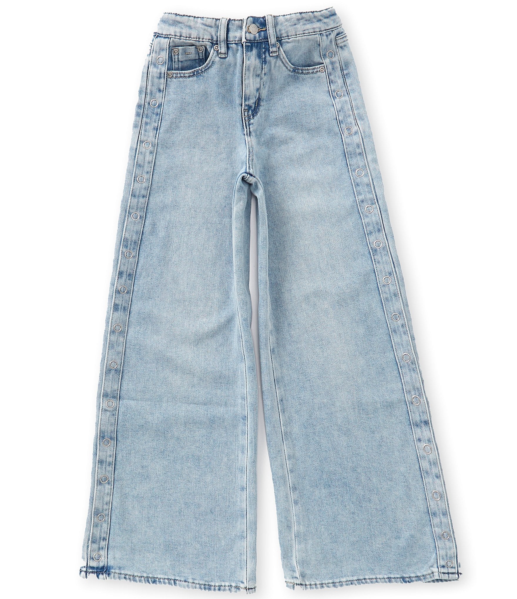 Tractr Big Girls Grommet Seamed Wide Leg