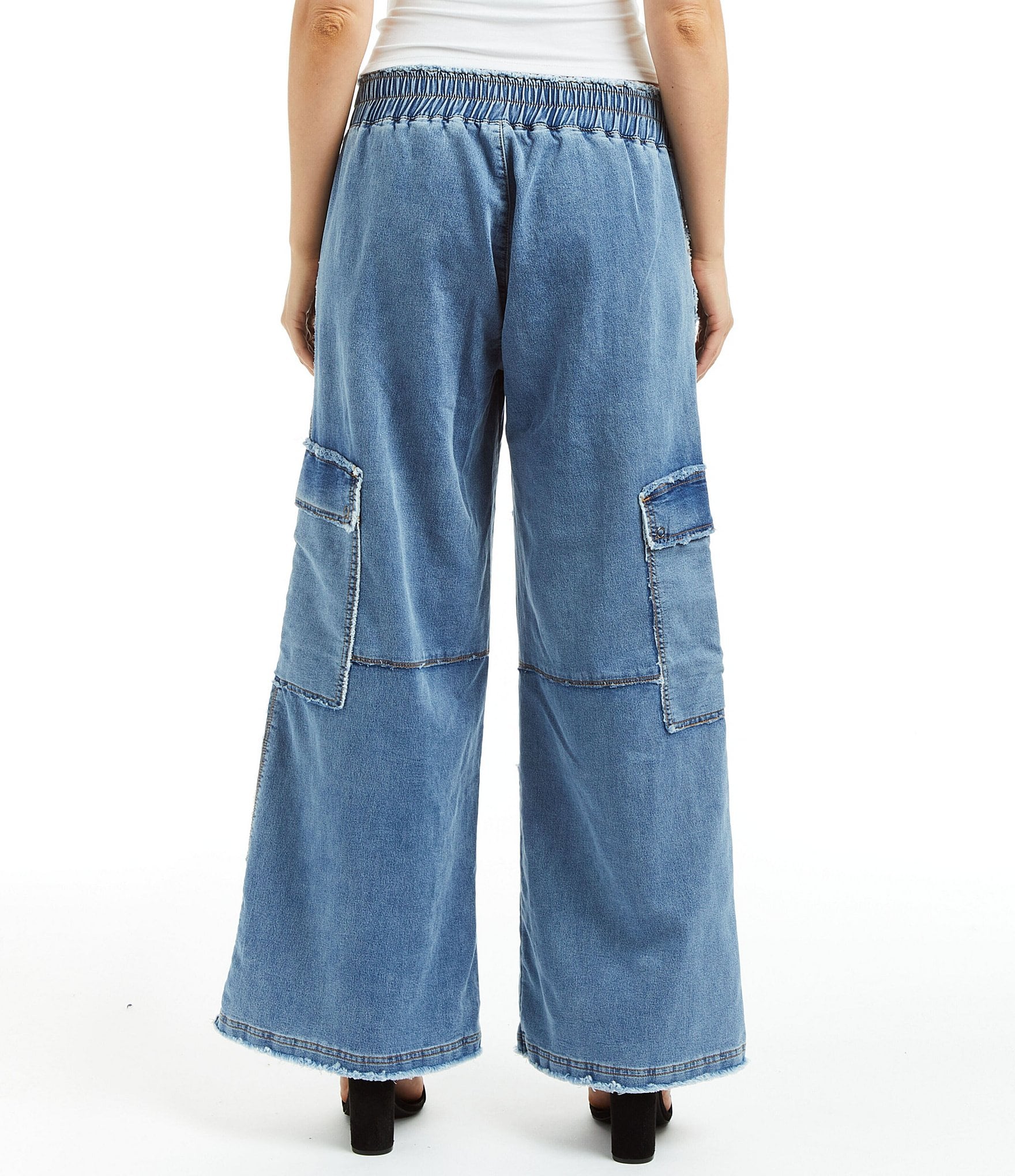 Tractr Blu Cargo Lounge Mid Rise Denim Jeans