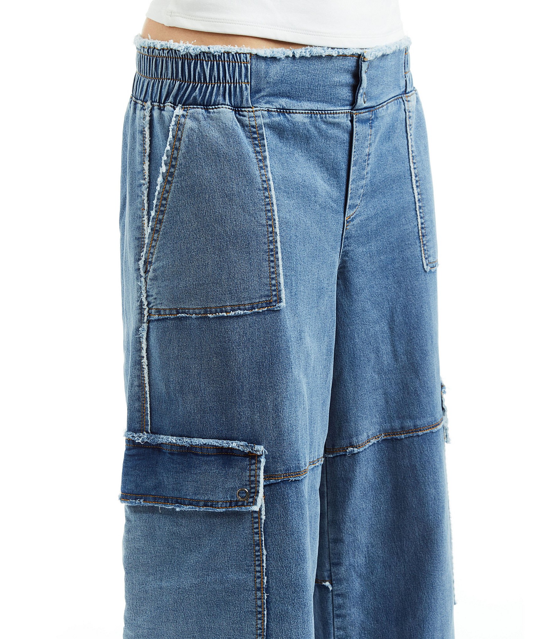 Tractr Blu Cargo Lounge Mid Rise Denim Jeans