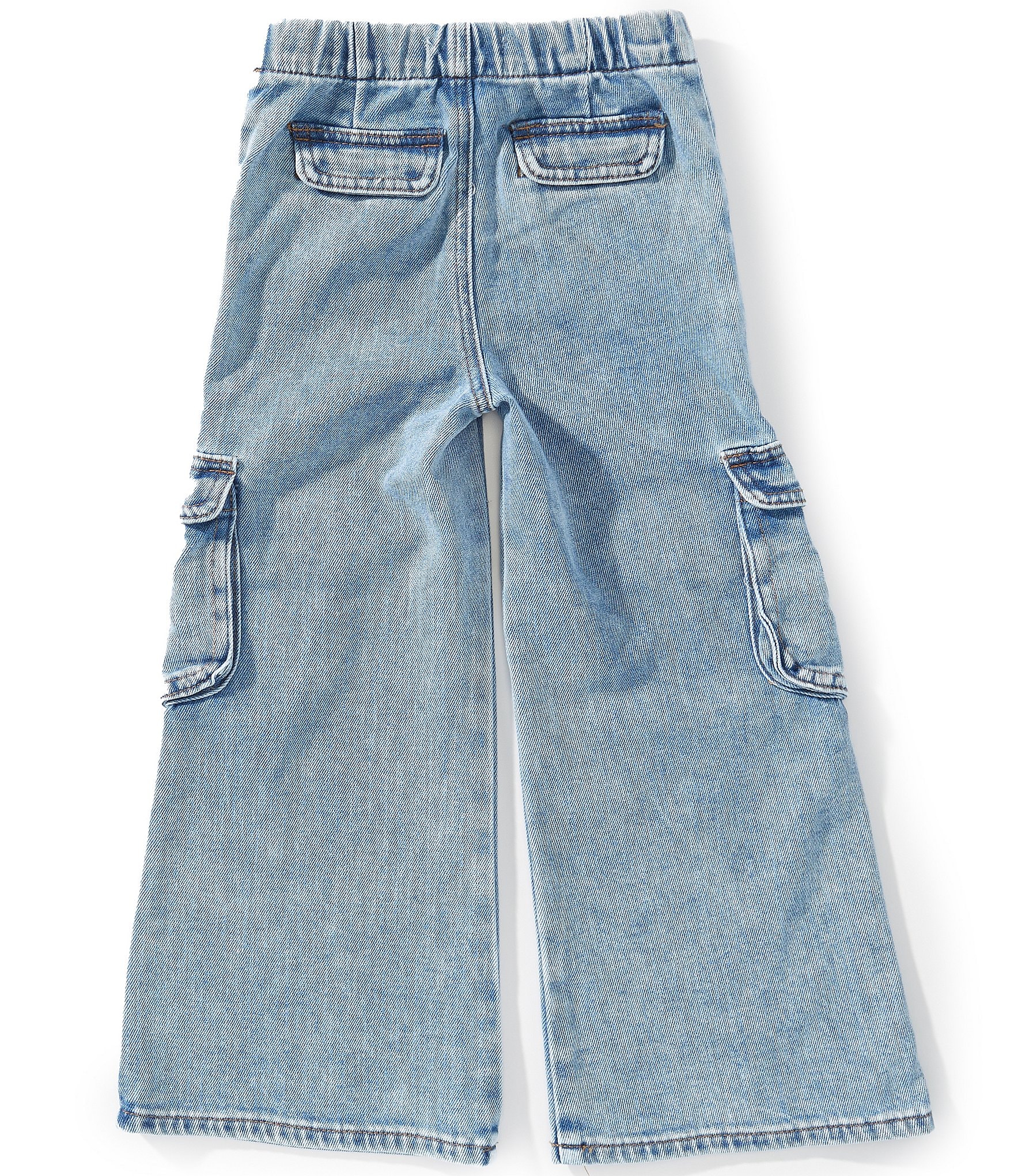 Tractr Little Girls Pull On Cargo Pockets Jeans