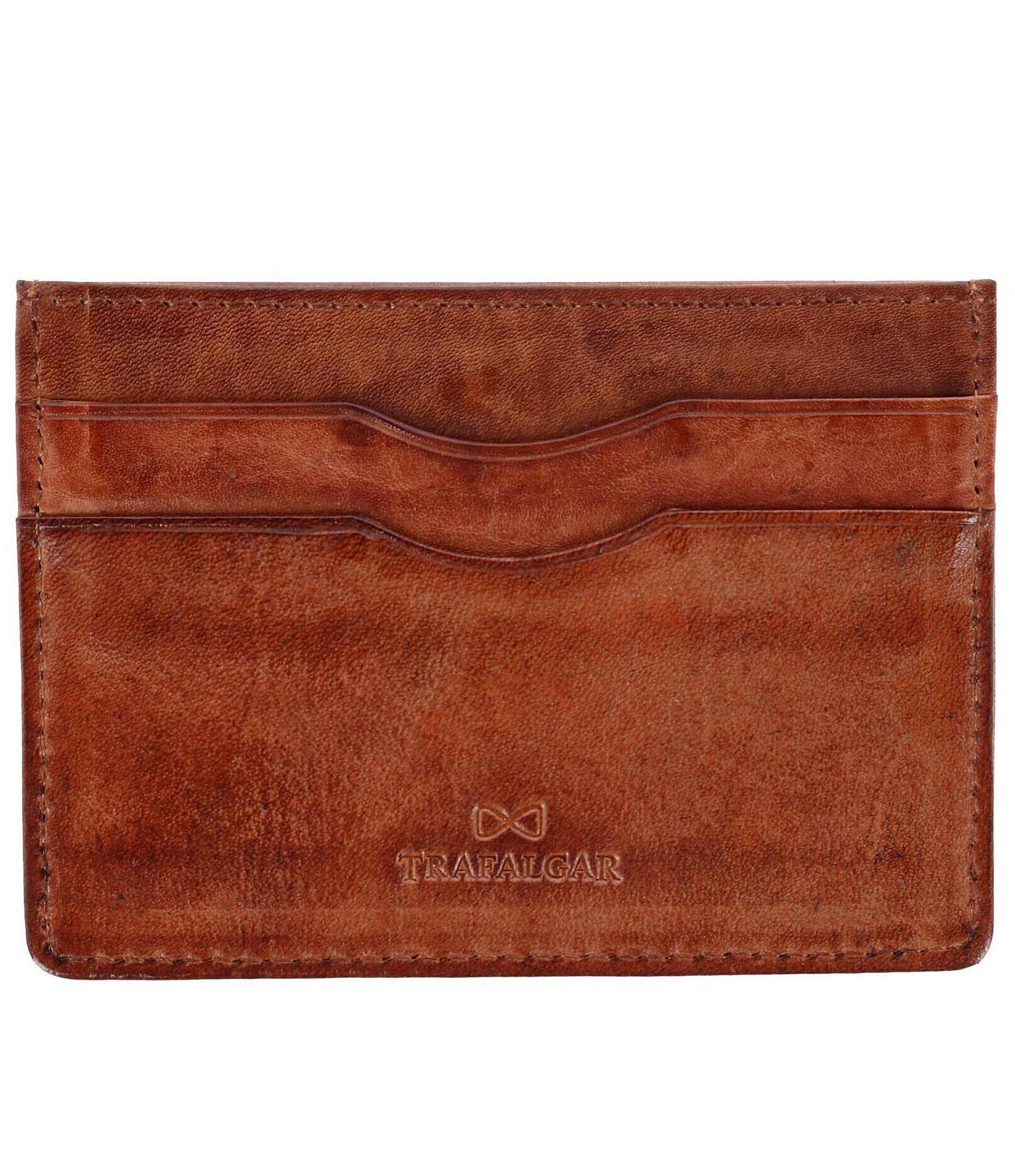 Trafalgar Caelen Plaid Embossed RFID Leather Card Case