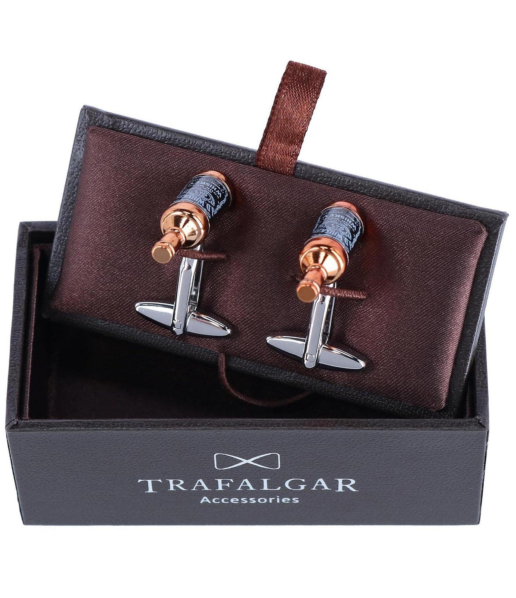 Trafalgar Cheers Whiskey Bottle Novelty Cuff Links