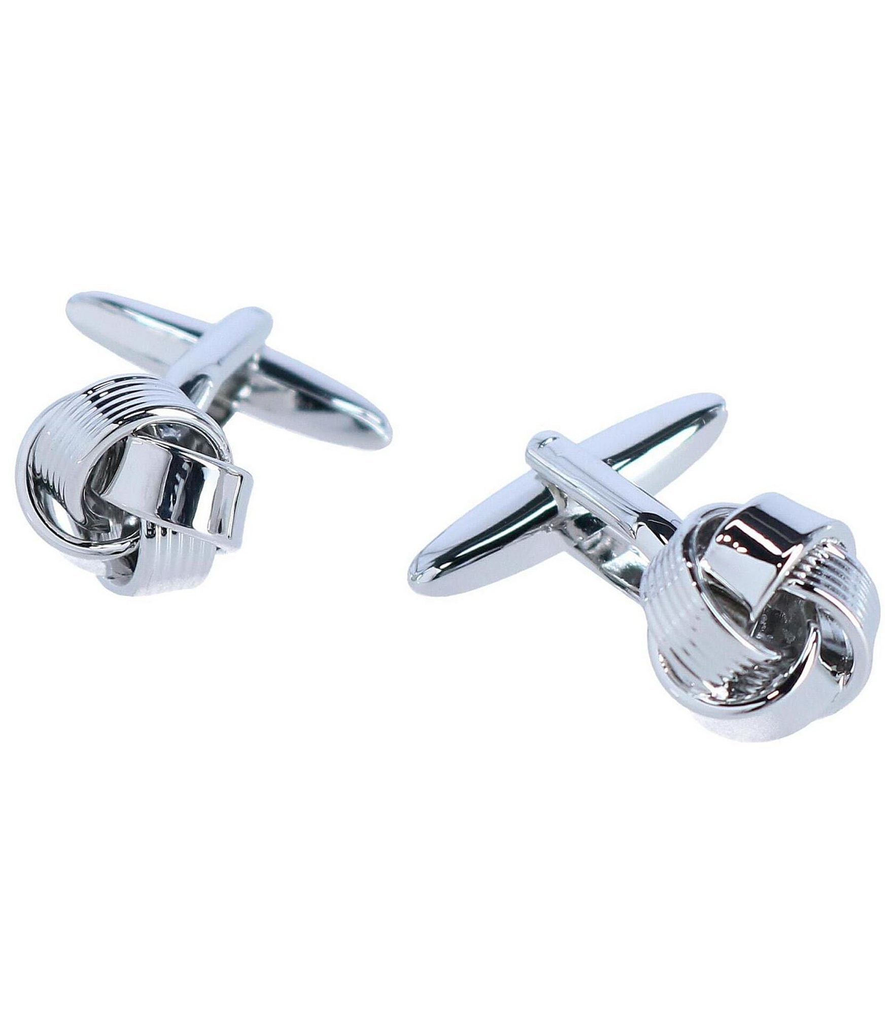 Trafalgar Detailed Knot Rhodium Cuff Links