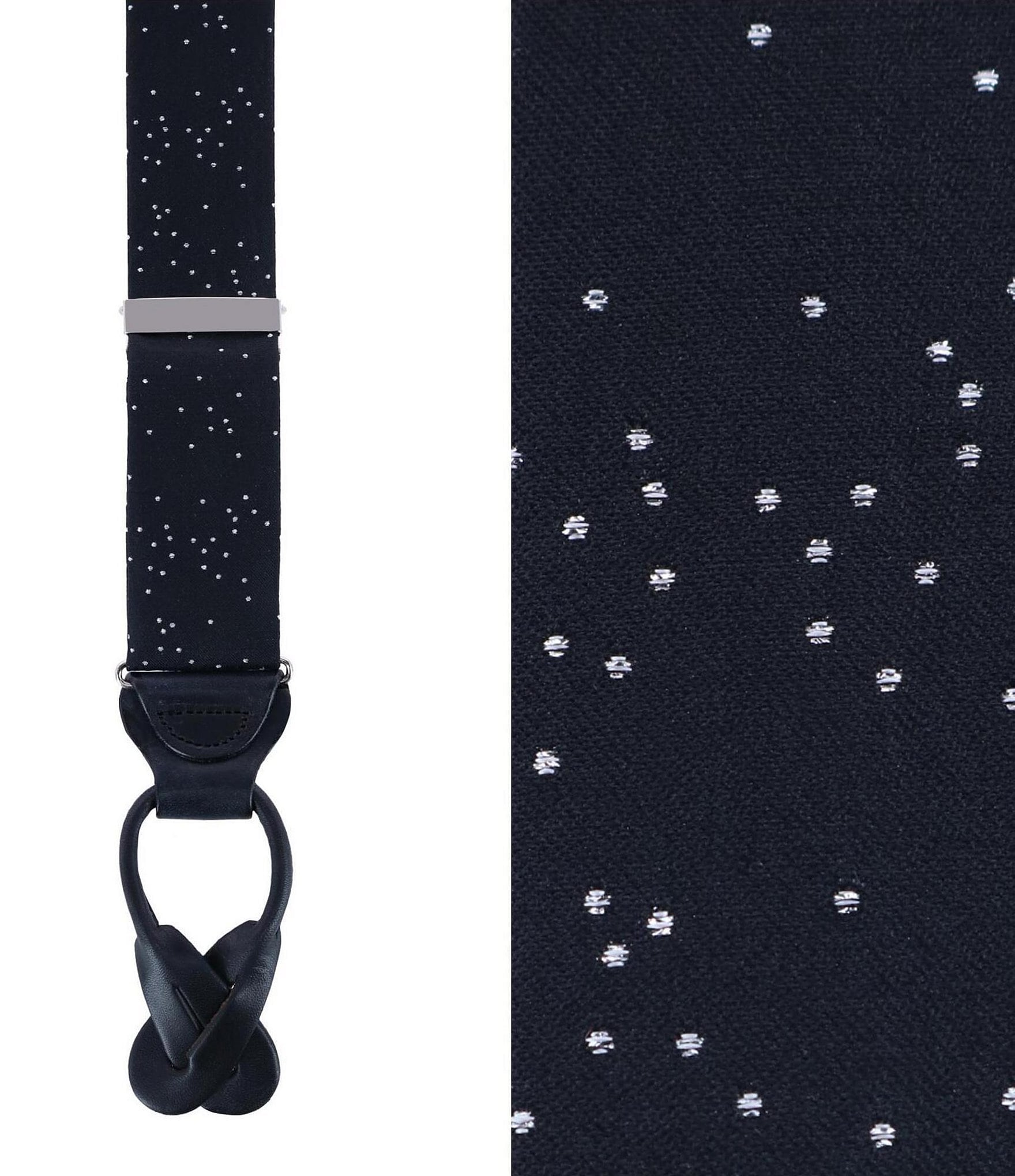 Trafalgar Mystere Metallic Polka Dot Silk Button End Suspenders