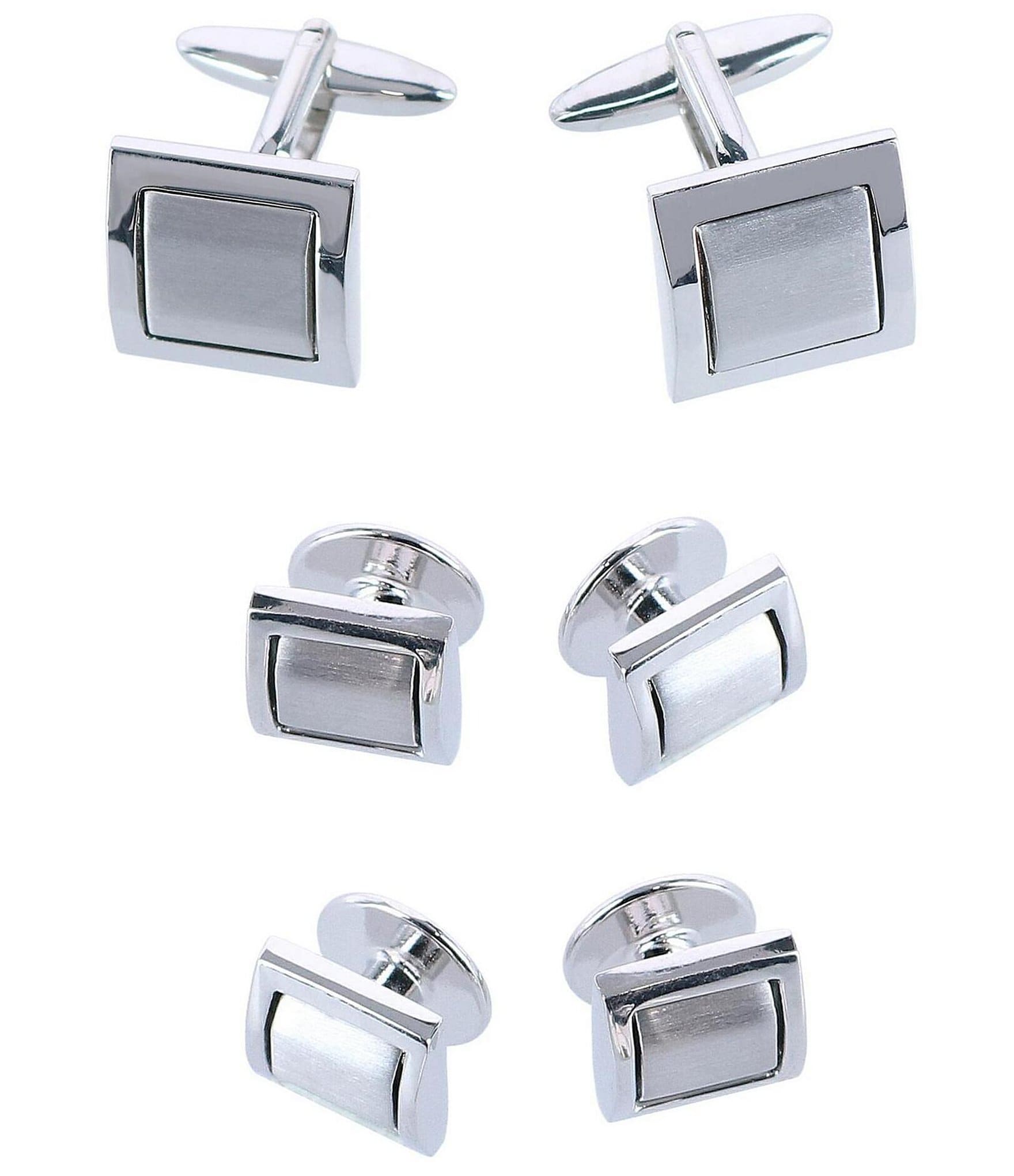 Trafalgar Plaza Square Formal Cuffs & Studs 6-Piece Set