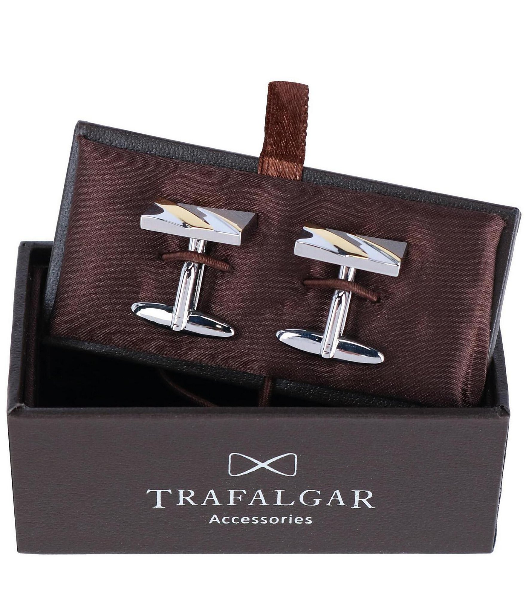 Trafalgar Rhodium And Gold Detailed Cuff Links