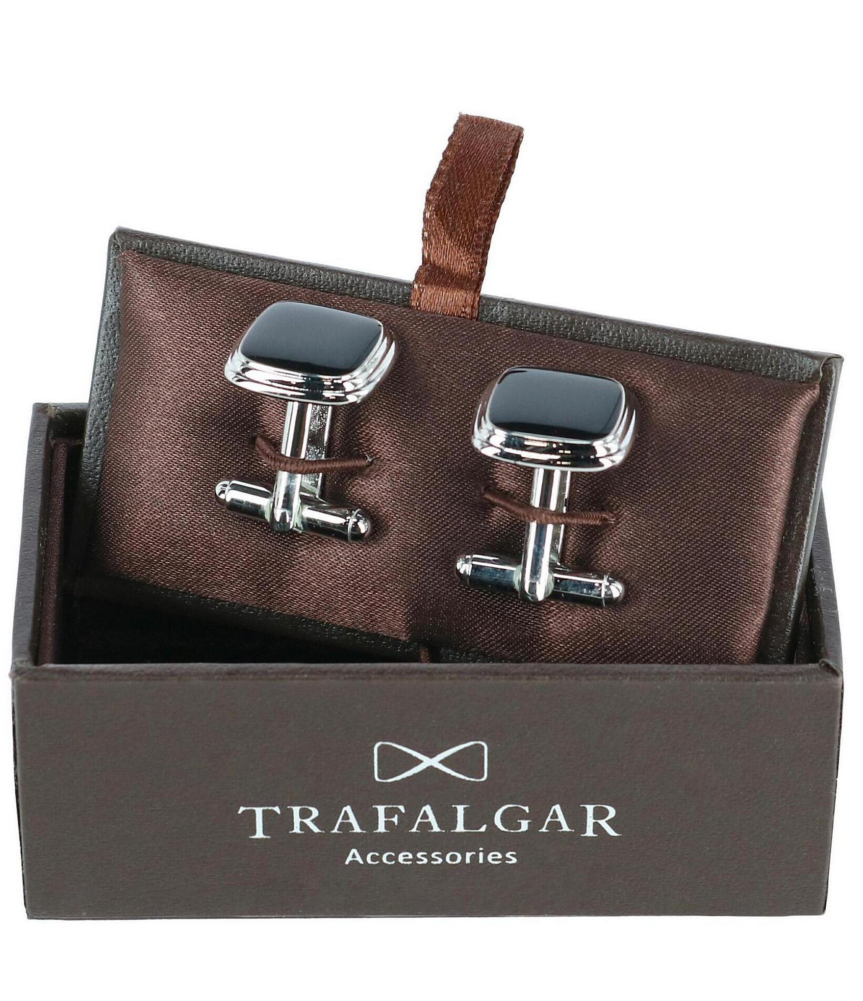 Trafalgar Sutton Black Lacquer Cushion Cuff Links