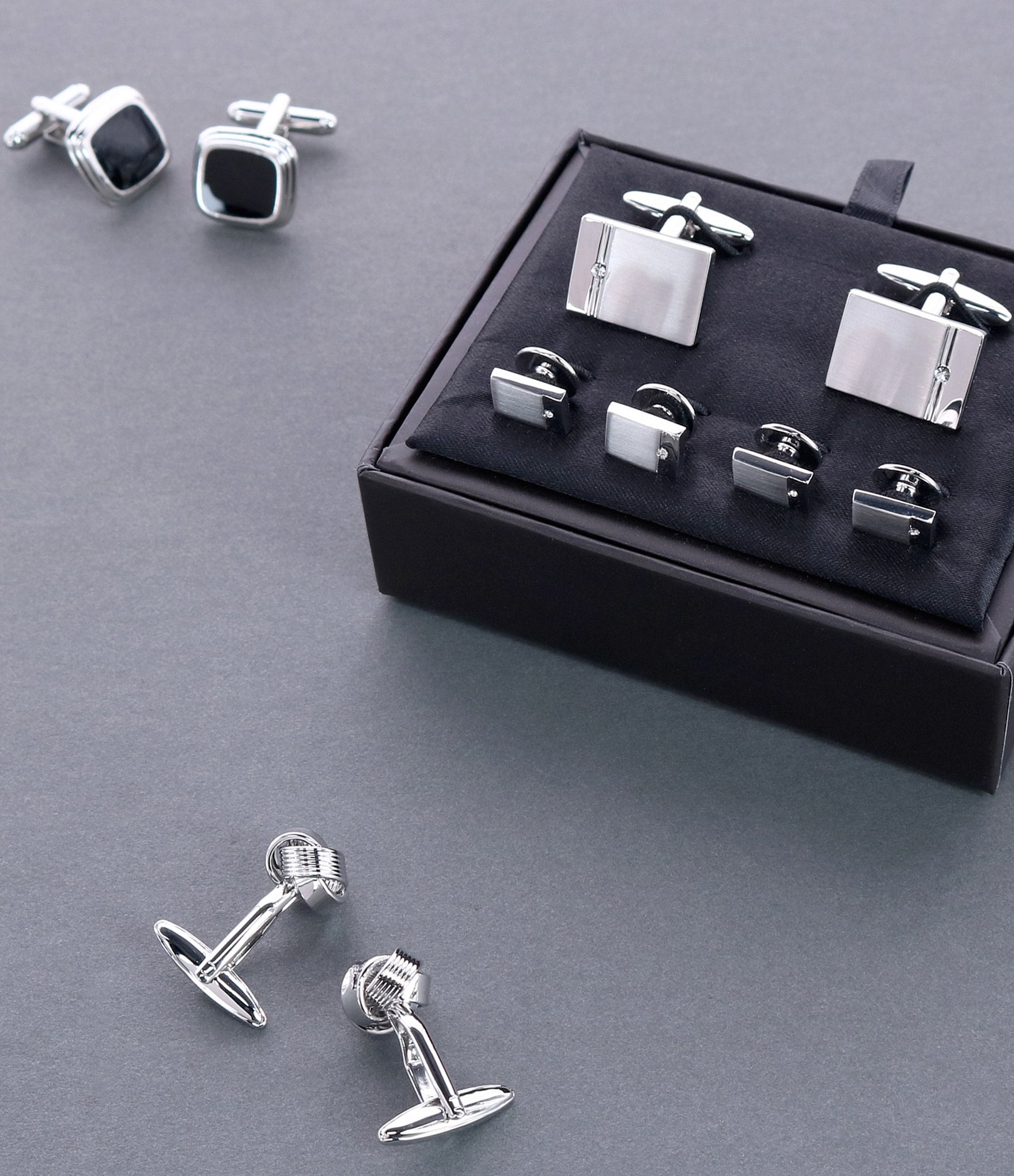 Trafalgar Sutton Black Lacquer Cushion Cuff Links