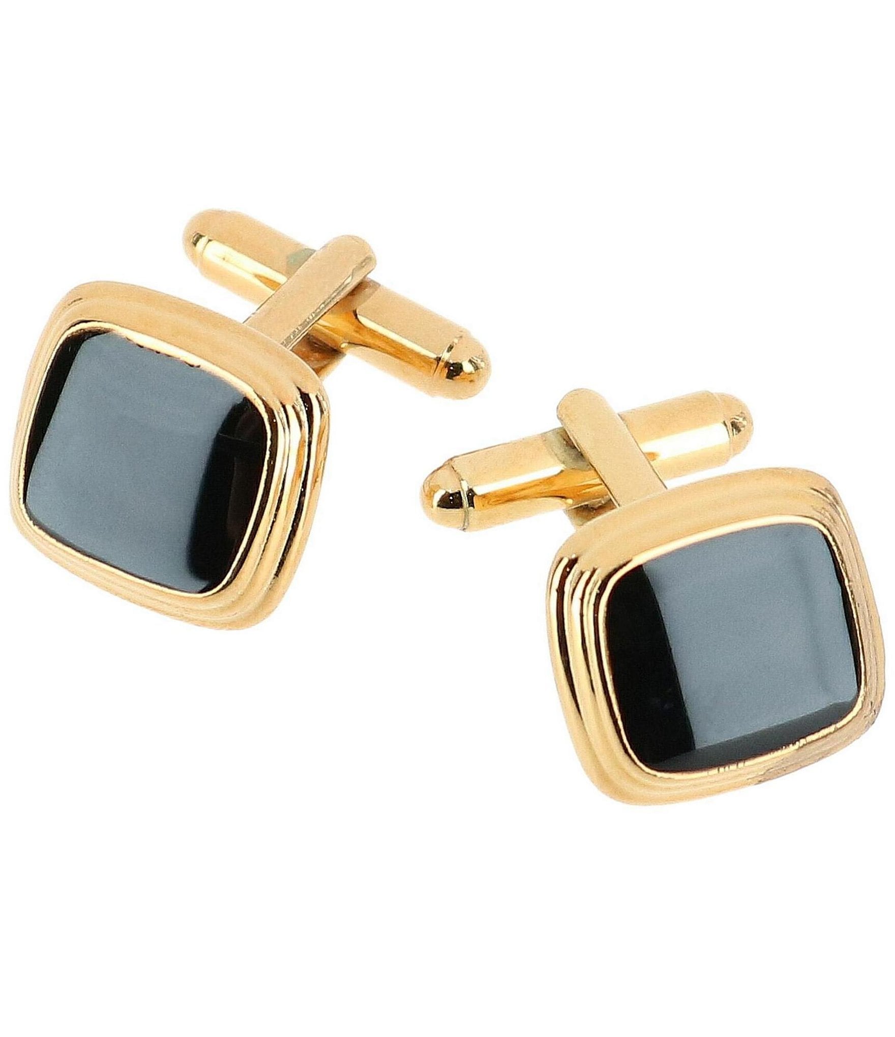 Trafalgar Sutton Black Lacquer Cushion Cuff Links