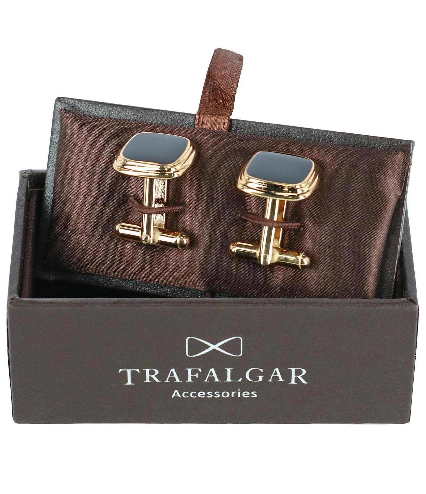 Trafalgar Sutton Black Lacquer Cushion Cuff Links