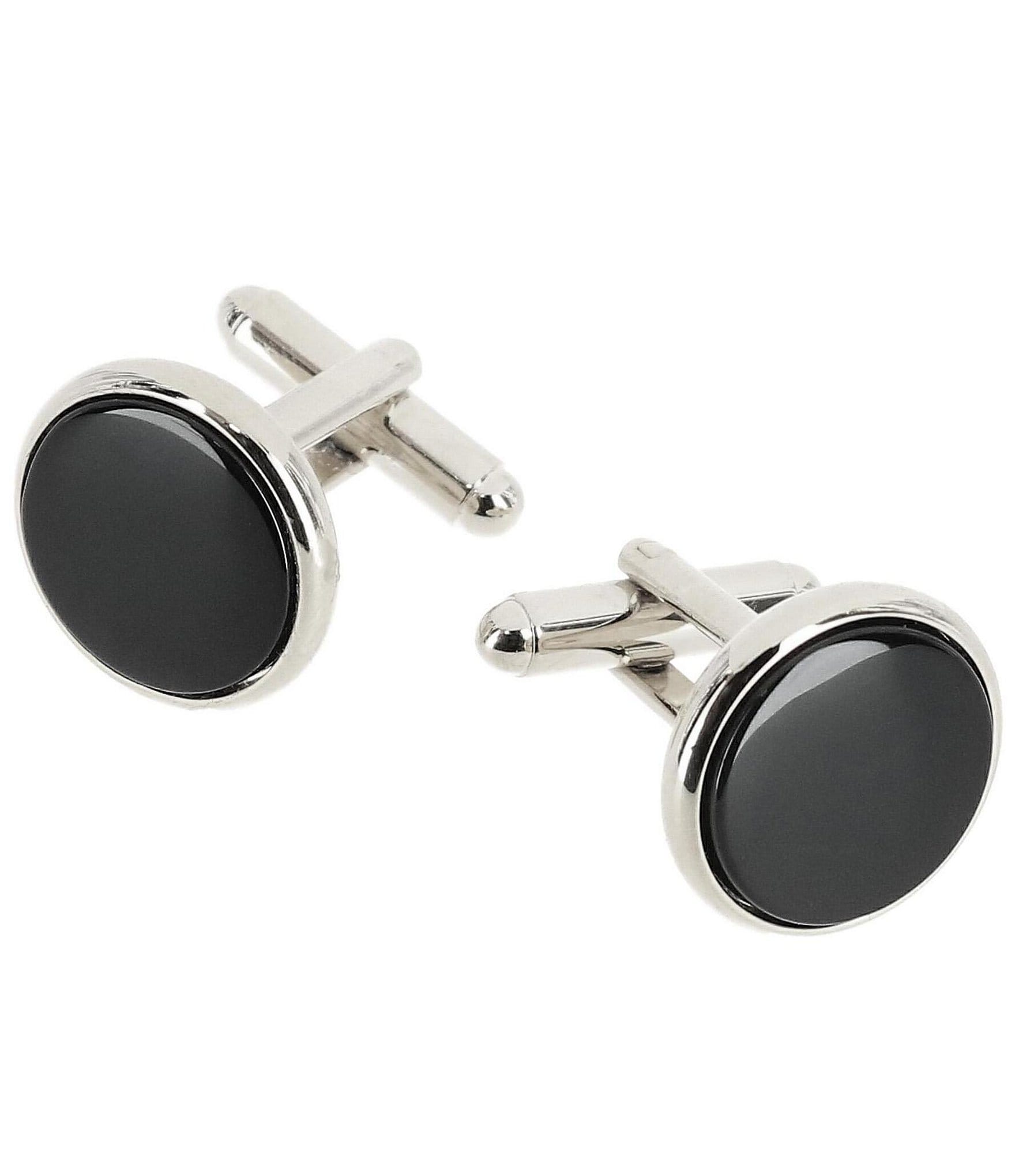 Trafalgar Sutton Round Genuine Onyx Cuff Links