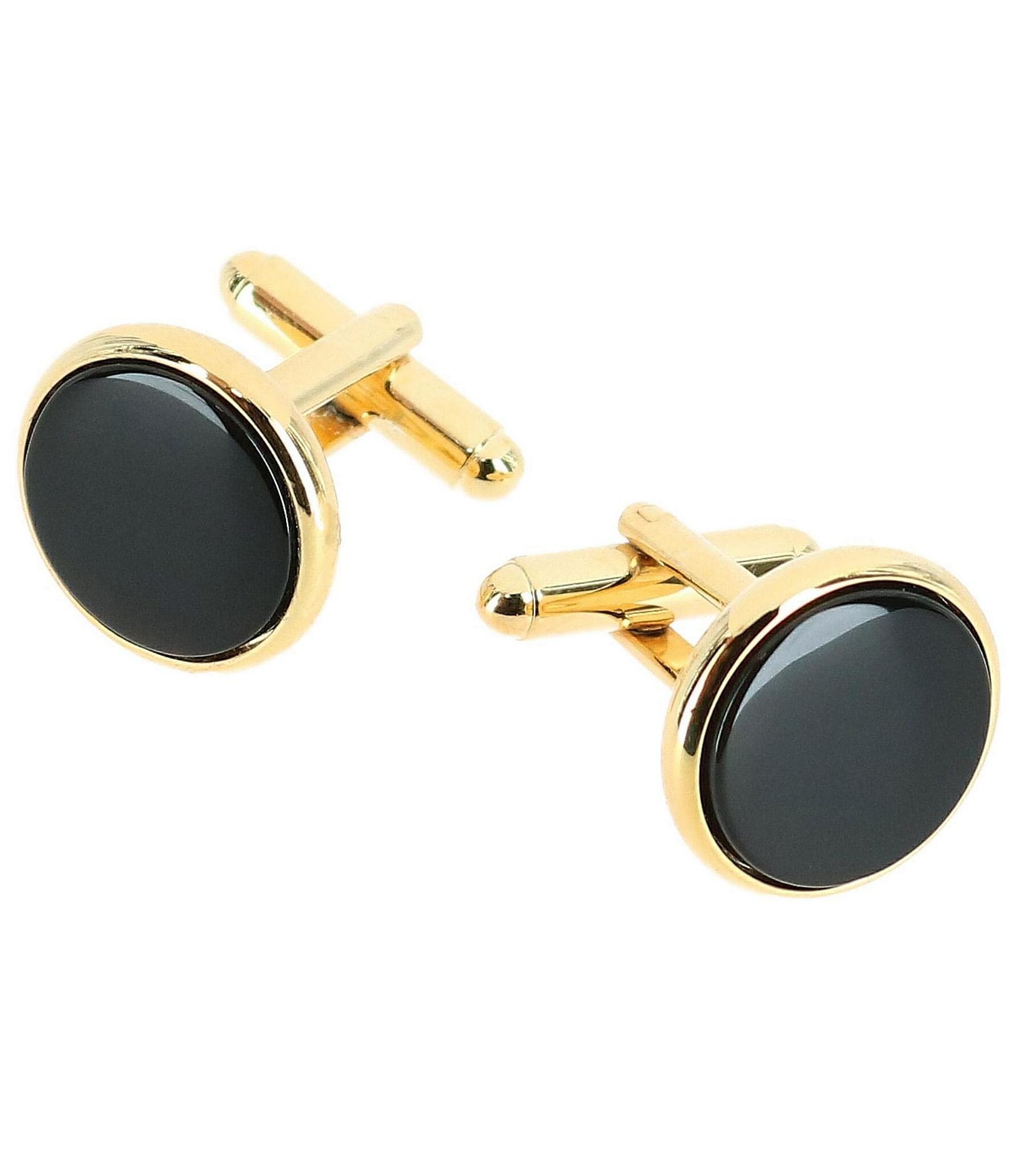 Trafalgar Sutton Round Genuine Onyx Cuff Links