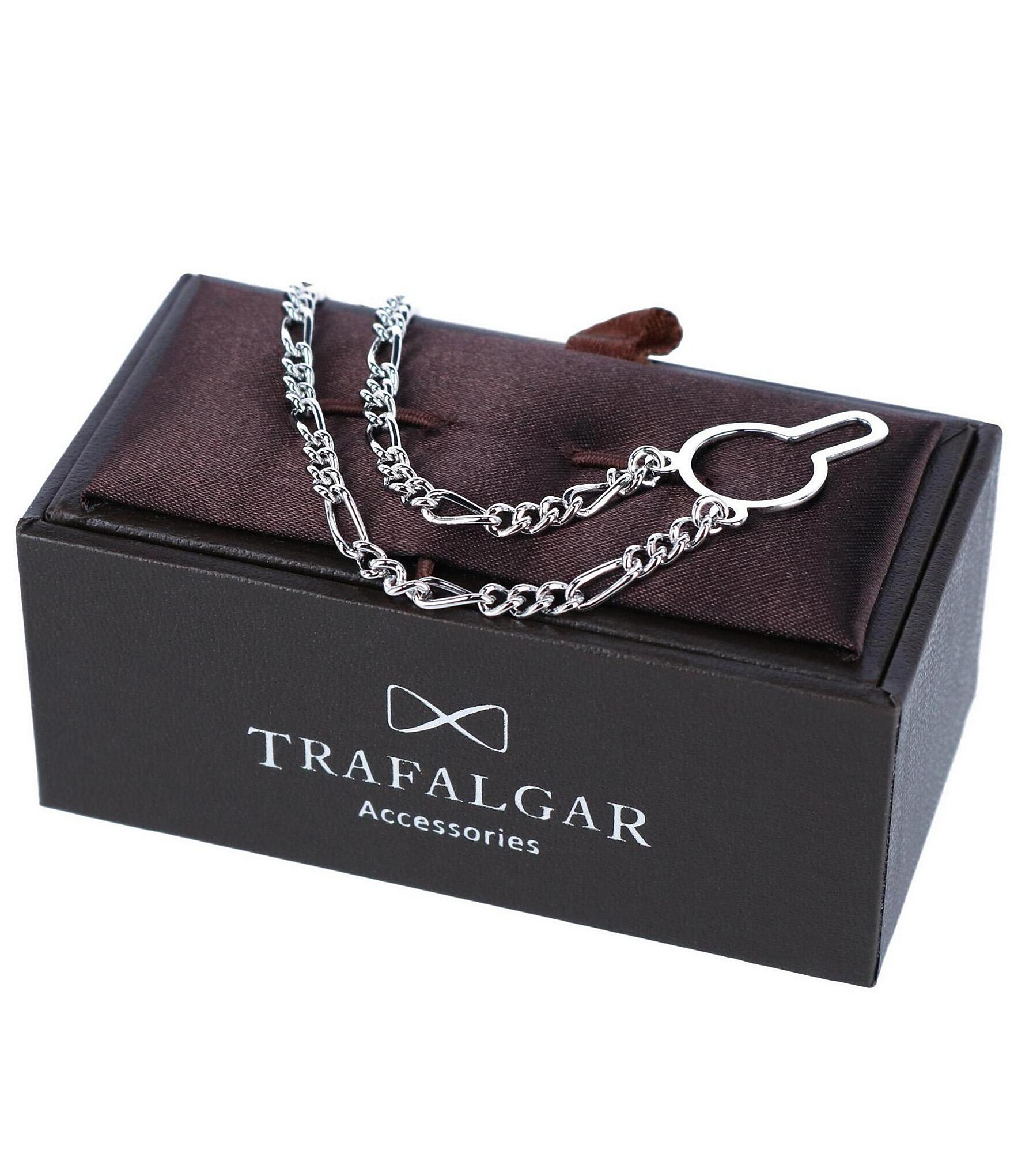 Trafalgar Sutton Sterling Silver Figaro Tie Chain